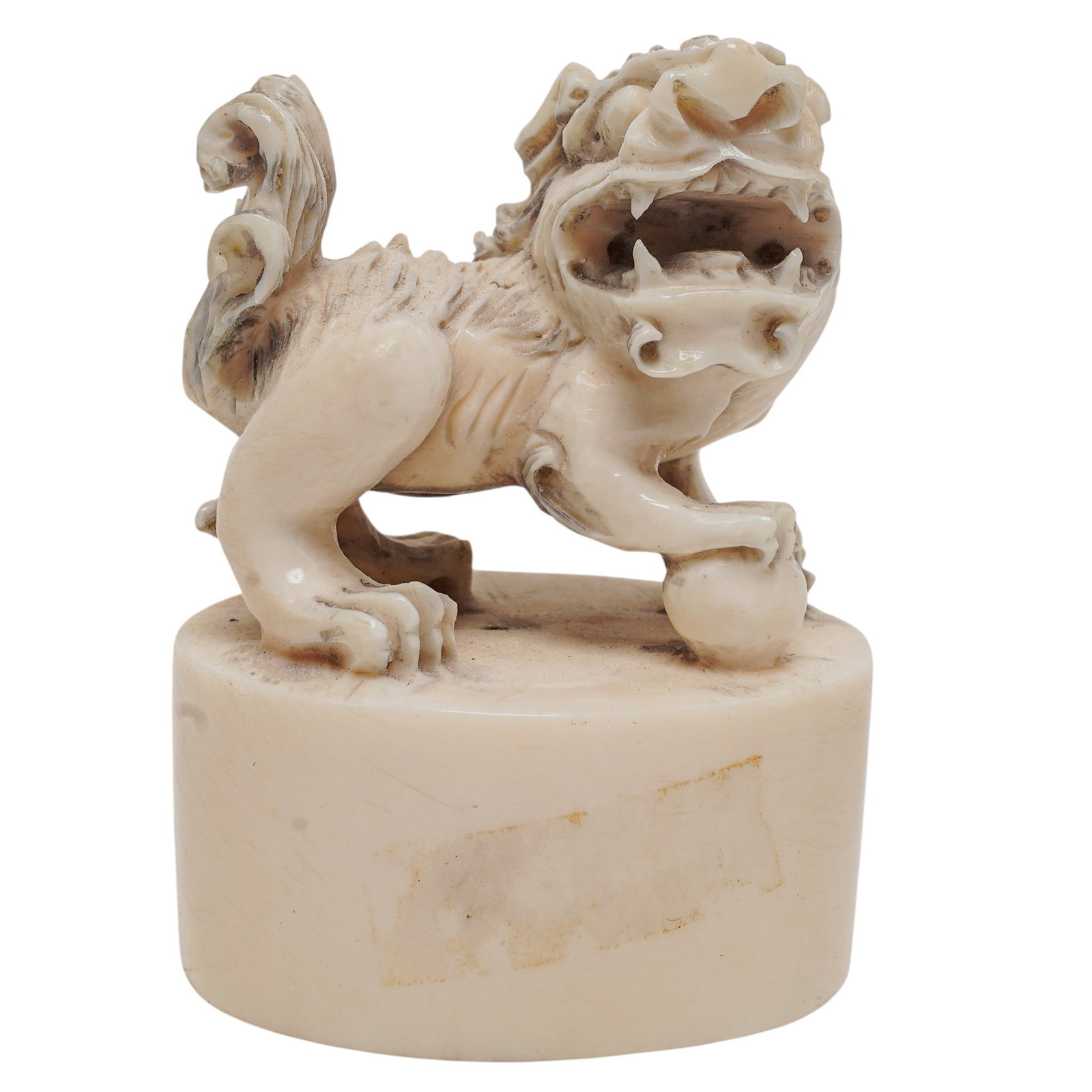 Chinese Hand Carved Bone Foo Dog Signature Seal Stamp (1 of 6)