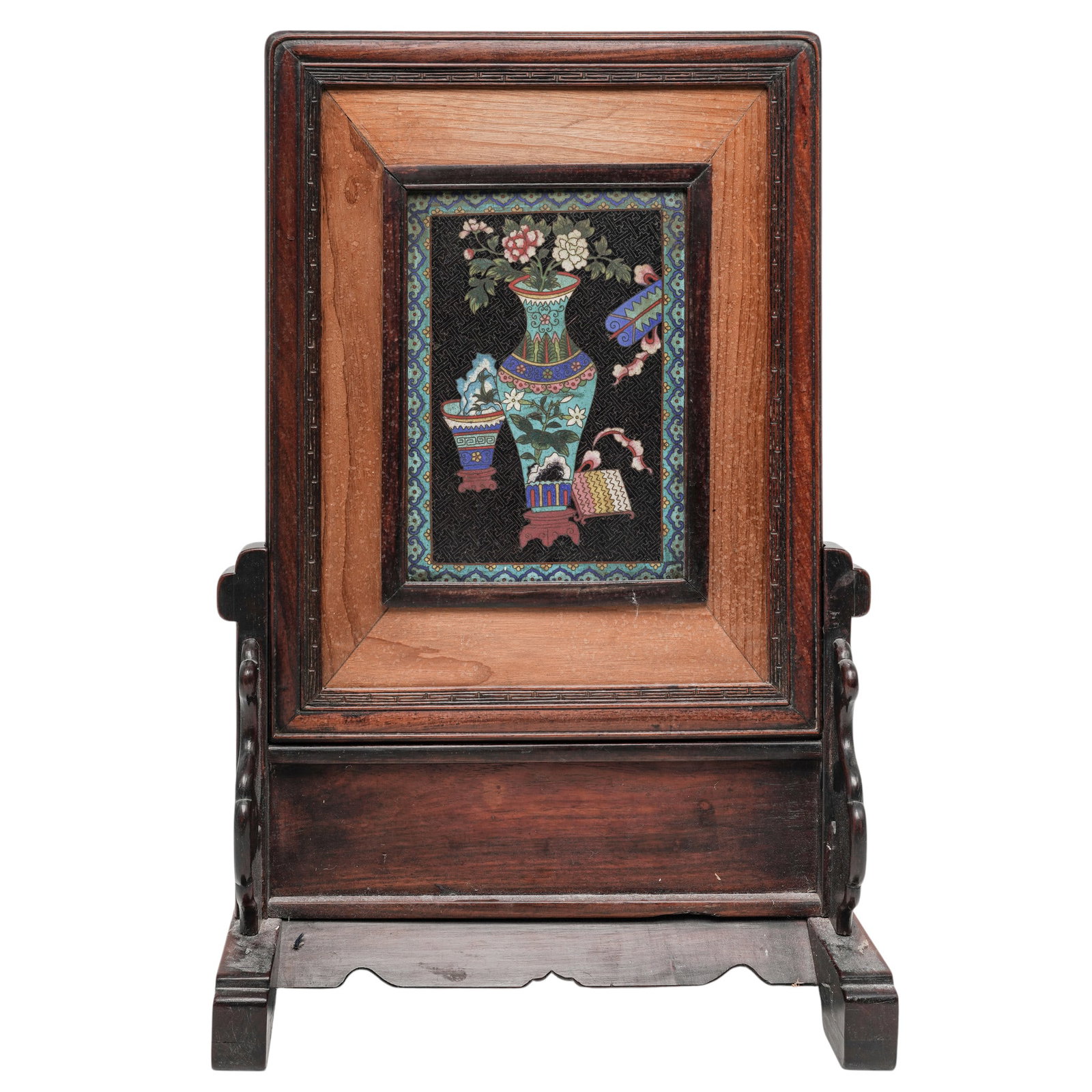 Antique Chinese Cloisonne Enamel Table Screen (1 of 11)