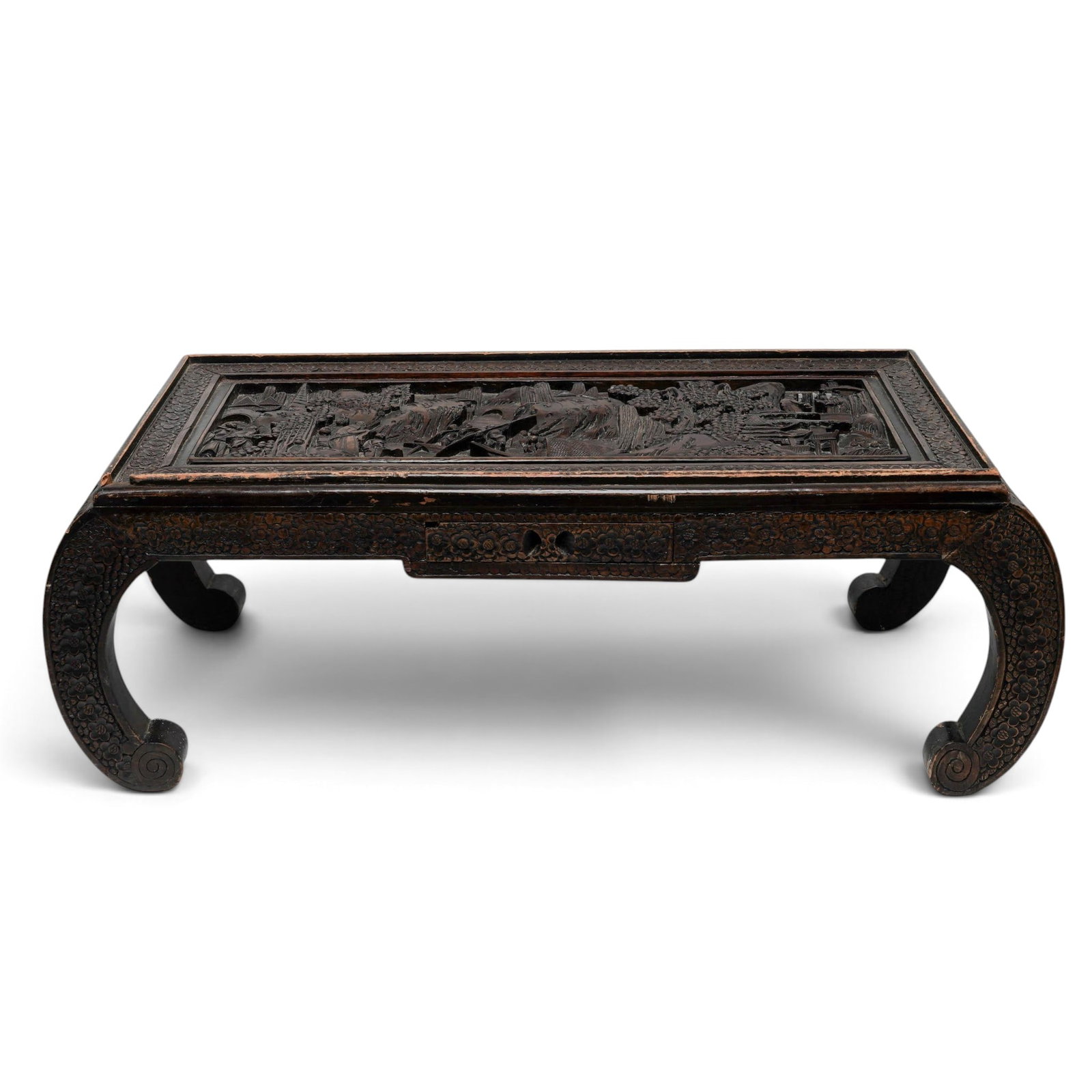 Chinese Carved Wood Opium Bed Table (1 of 9)