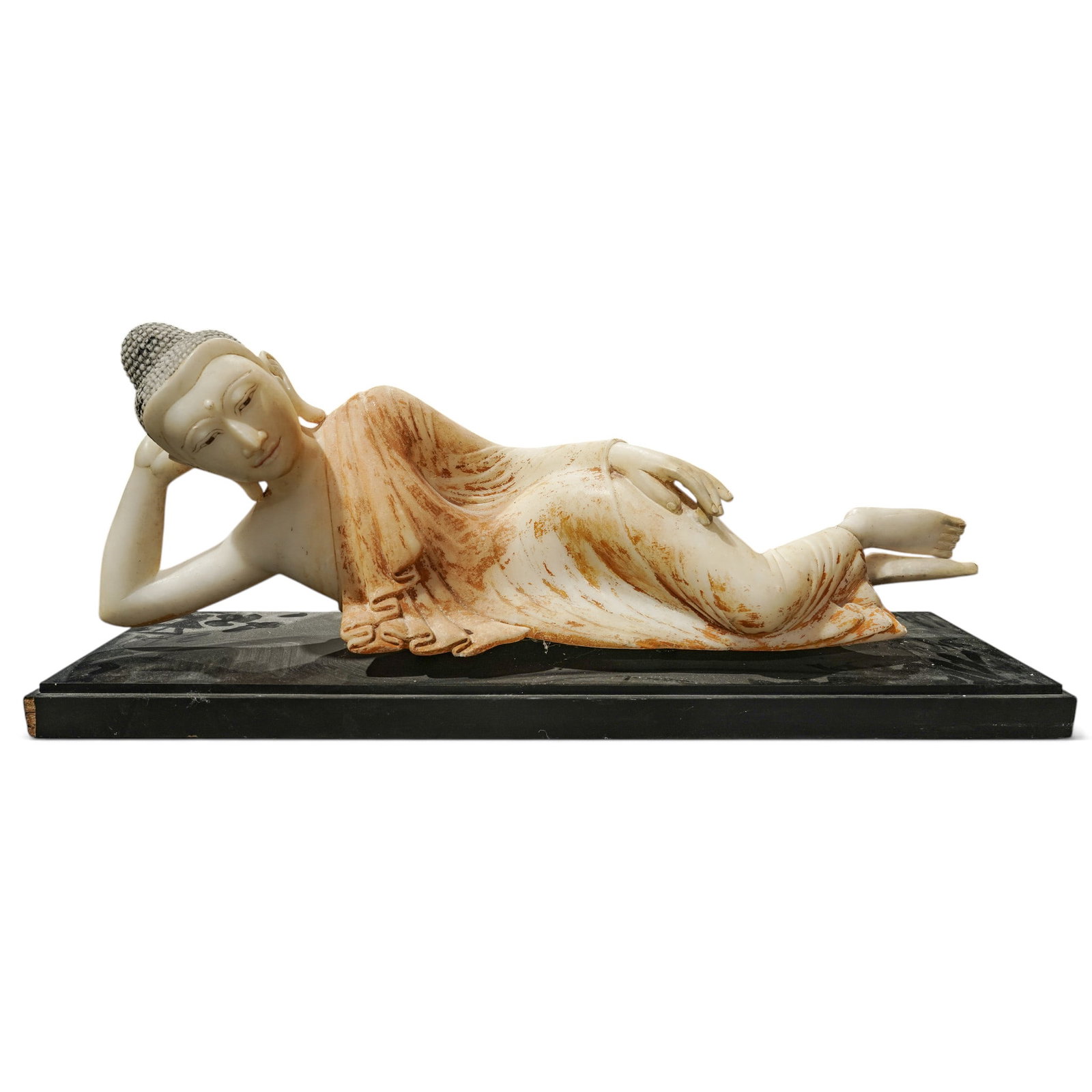 Antique Burmese Mandalay Style Reclining Buddha Sculpture (1 of 5)