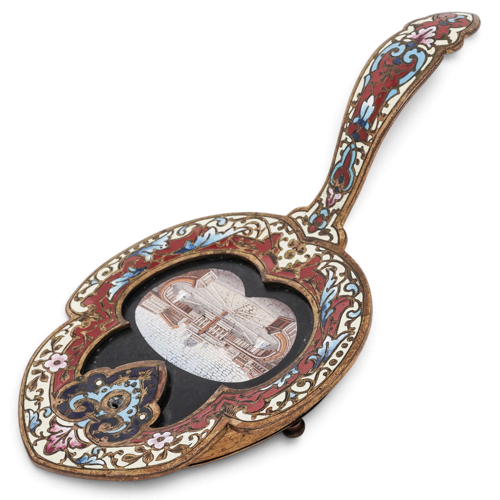Antique French Champleve & Micro Mosaic Inlaid Chamberstick (1 of 7)