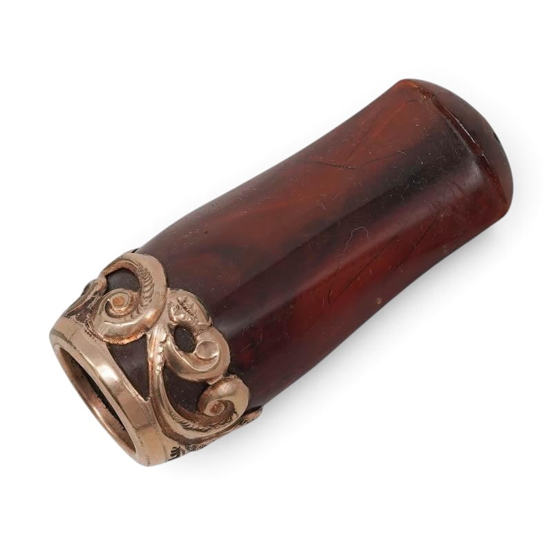 Victorian Gold Vermeil Mounted Amber Mouthpiece (1 of 6)