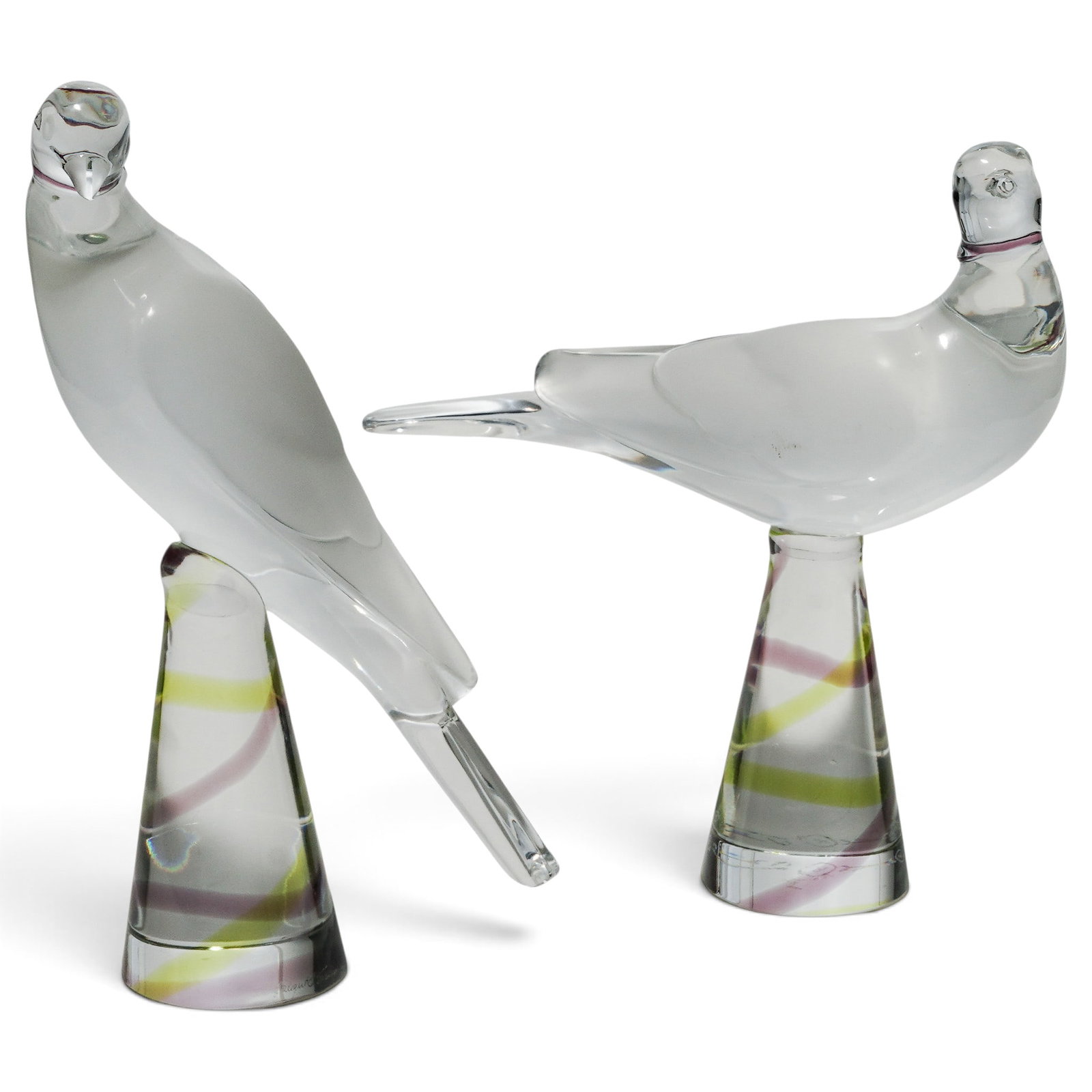 Pair Lalique Tourterelles Dove Crystal Figurines (1 of 6)