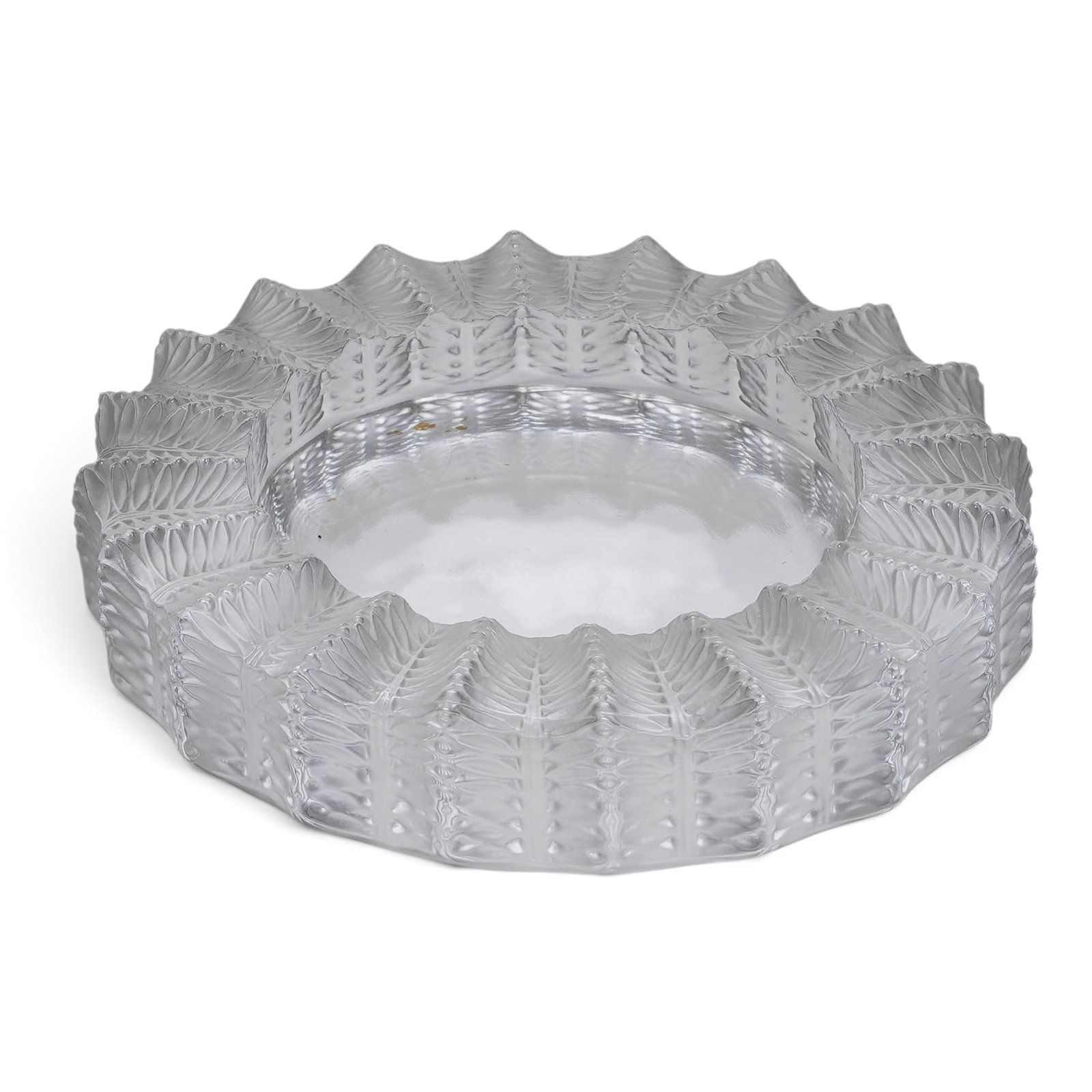 Lalique "Jamaique" Crystal Clear & Frosted Ashtray (1 of 3)