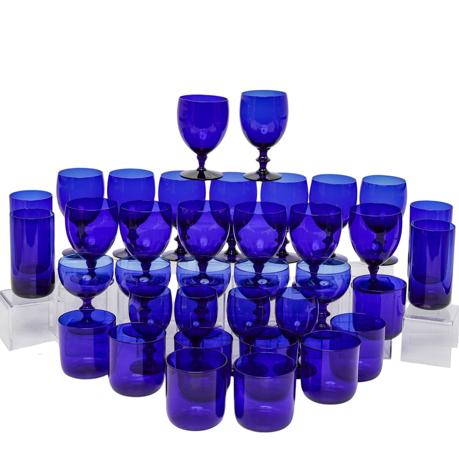 (38 pc) Mid Cent. Cobalt Blue Glasses (1 of 4)