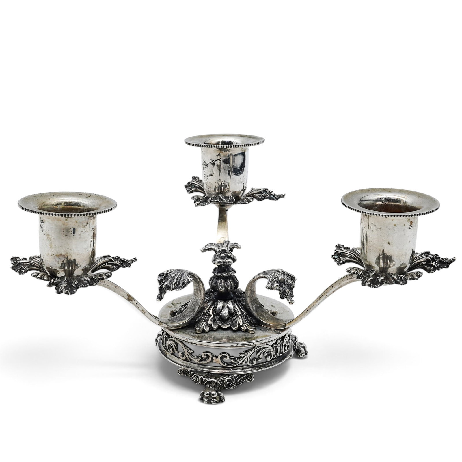 Mid Cent. Italian Three light 800 Silver Candelabra (1 of 10)