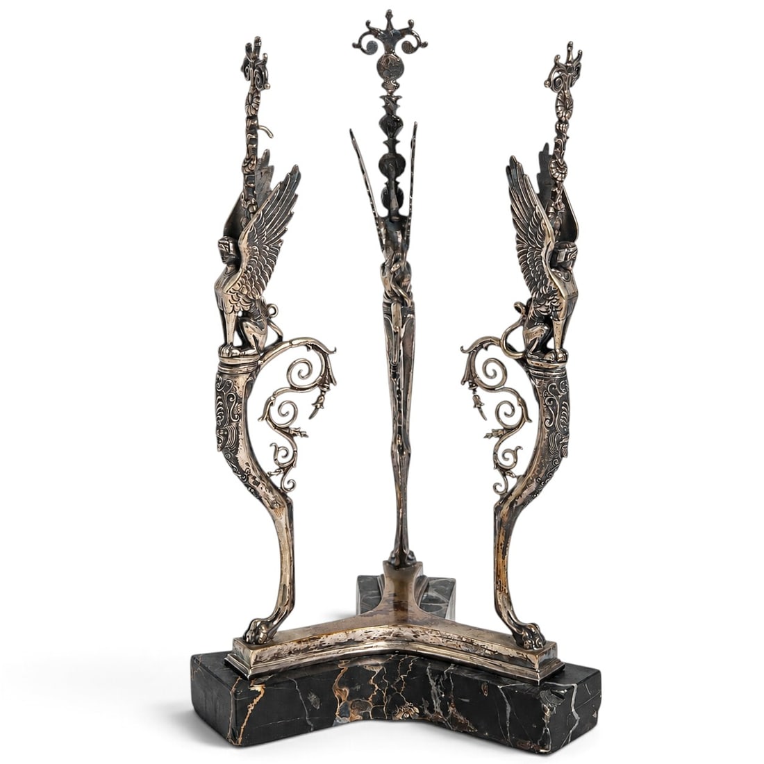 Antique Renaissance Revival Silver & Marble Centerpiece Stand (1 of 13)