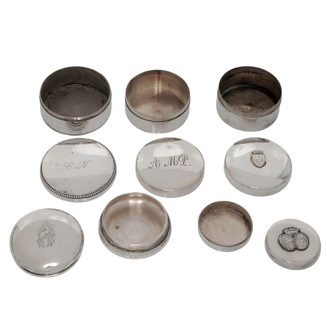 (5 pc) 800 Silver Antique Snuff Boxes - 4