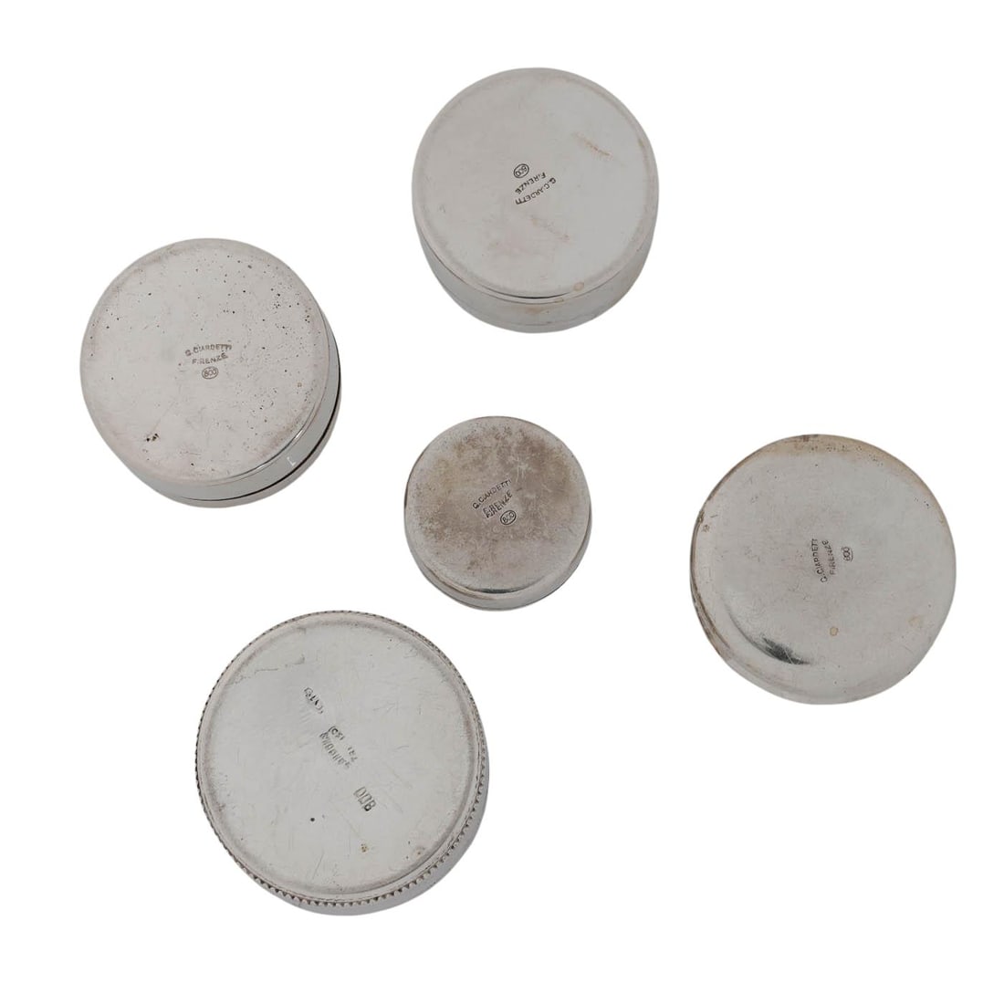 (5 pc) 800 Silver Antique Snuff Boxes - 7