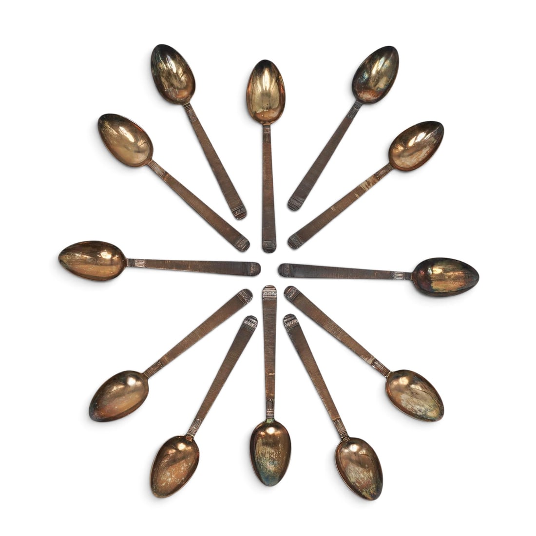 (12 pc) Italian 800 Silver Teaspoon Set (1 of 9)