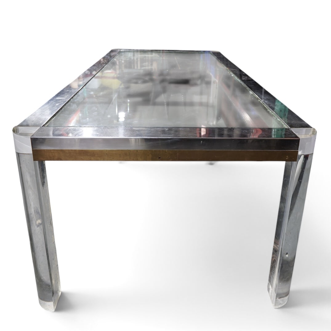 Mid Cent. Glass & Lucite Dining Table - 4