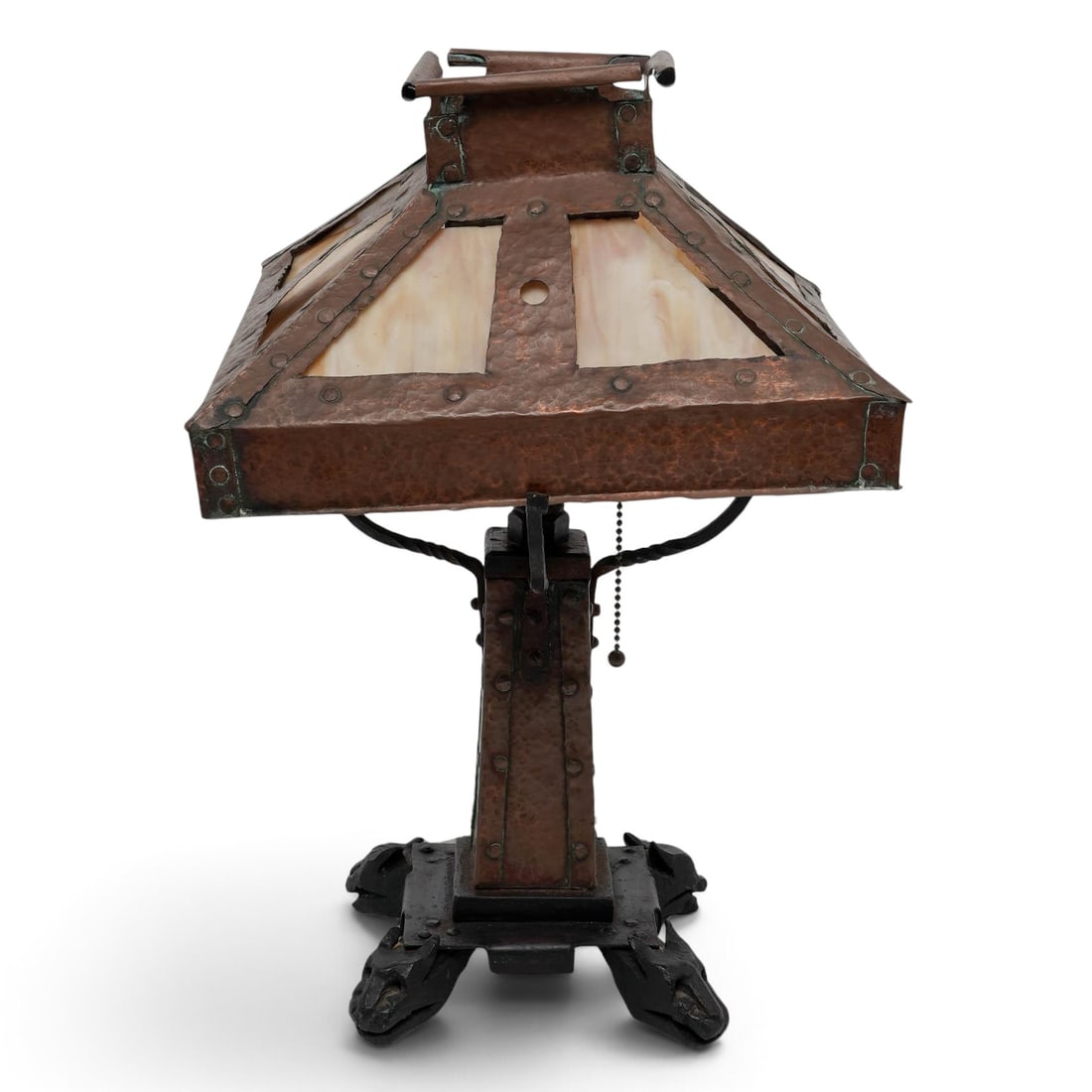 Arts & Crafts Hammered Copper Table Lamp (1 of 13)