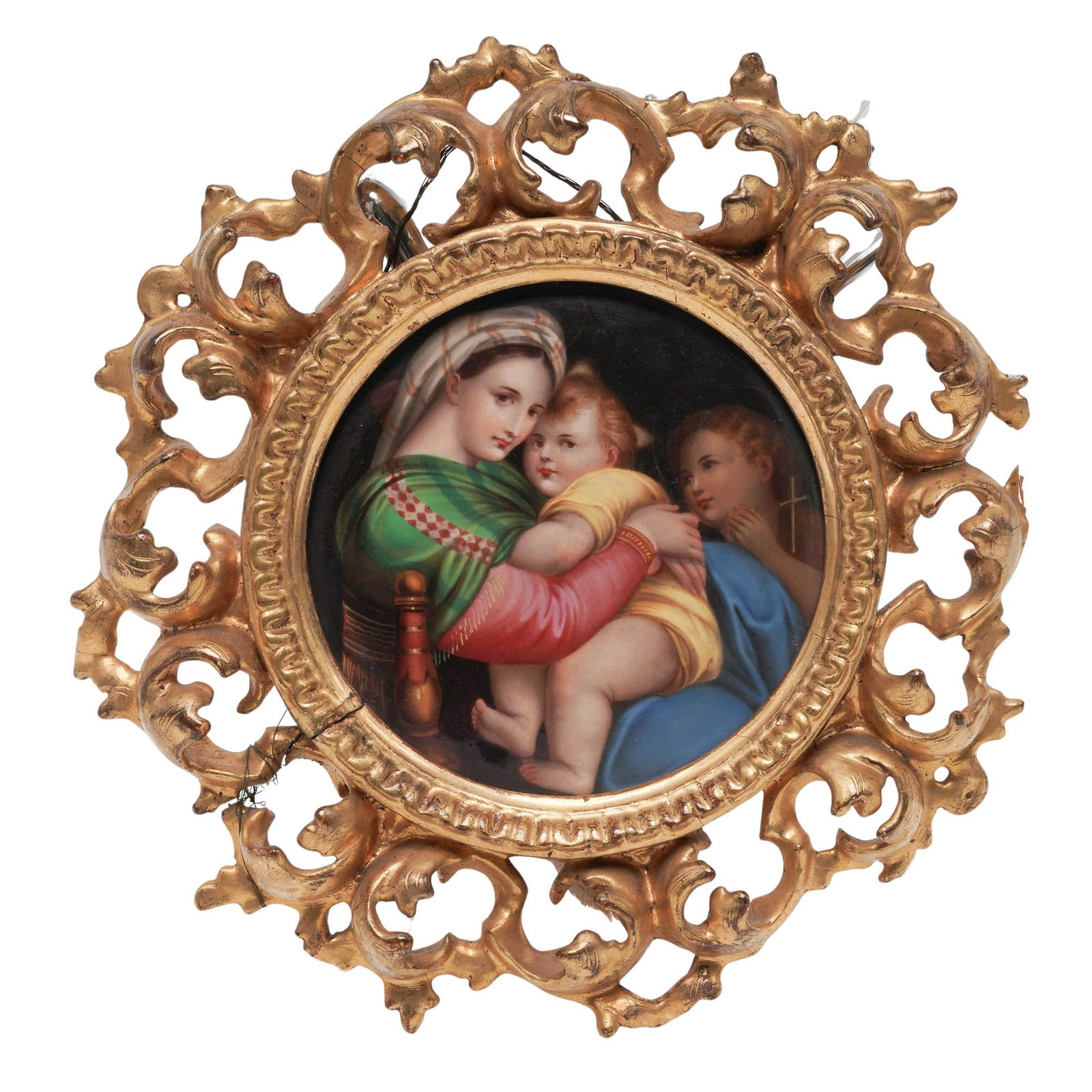 KPM Giltwood Framed Porcelain Plaque: KPM Giltwood Framed Porcelain Plaque 19th century, Germany KPM Berlin porcelain plaque, finely executed by the Königliche Porzellan-Manufaktur (Royal Porcelain Factory), Berlin, Germany. Bearing the 