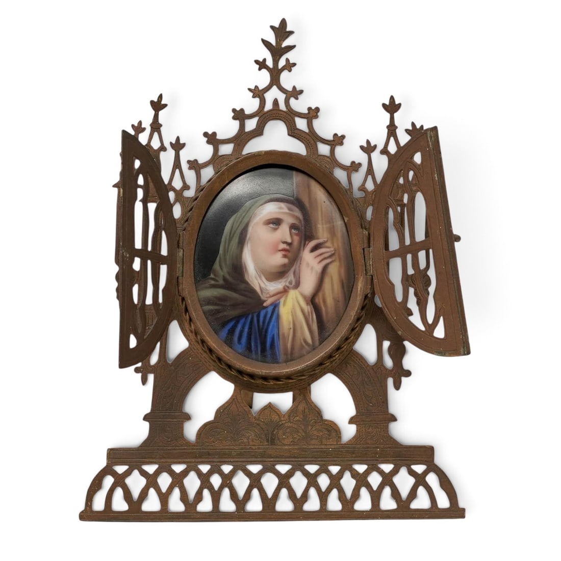 Anton Boehm (Austrian,19th Cent.) "The Mater Dolorosa" Porcelain & Brass Plaque (1 of 6)