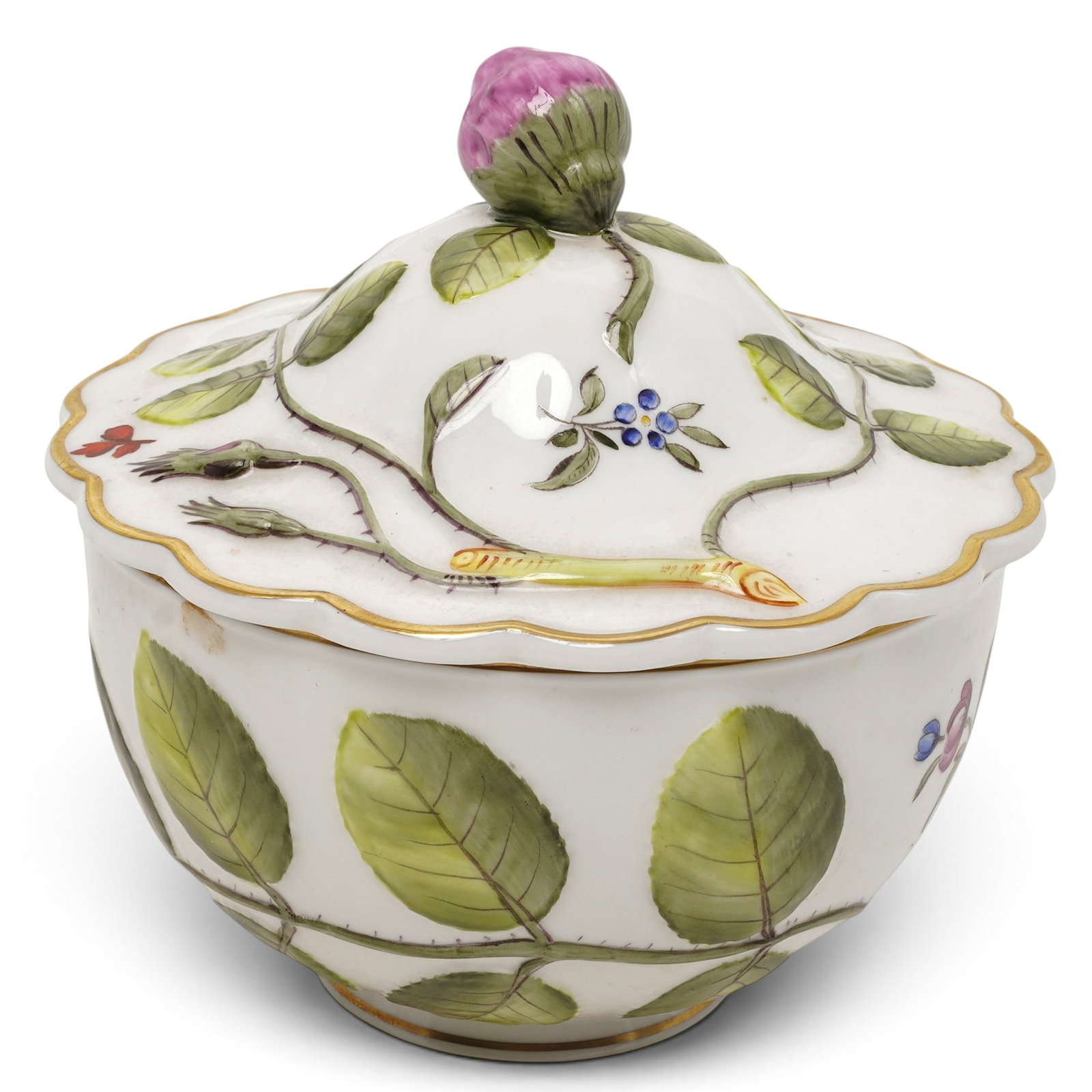 Royal Worcester "The Blind Earl" Lidded Sugar Bowl: Royal Worcester "The Blind Earl" Lidded Sugar Bowl 20th century, England Royal Worcester fine bone china lidded sugar bowl in the historic "The Blind Earl" pattern, originally designed circa 1770.