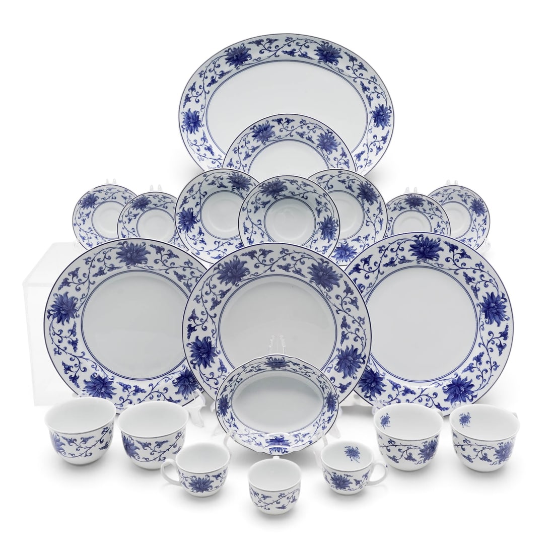 (44 Pc) Vista Alegre Blue & White Floral Lazuli Porcelain Set (1 of 14)