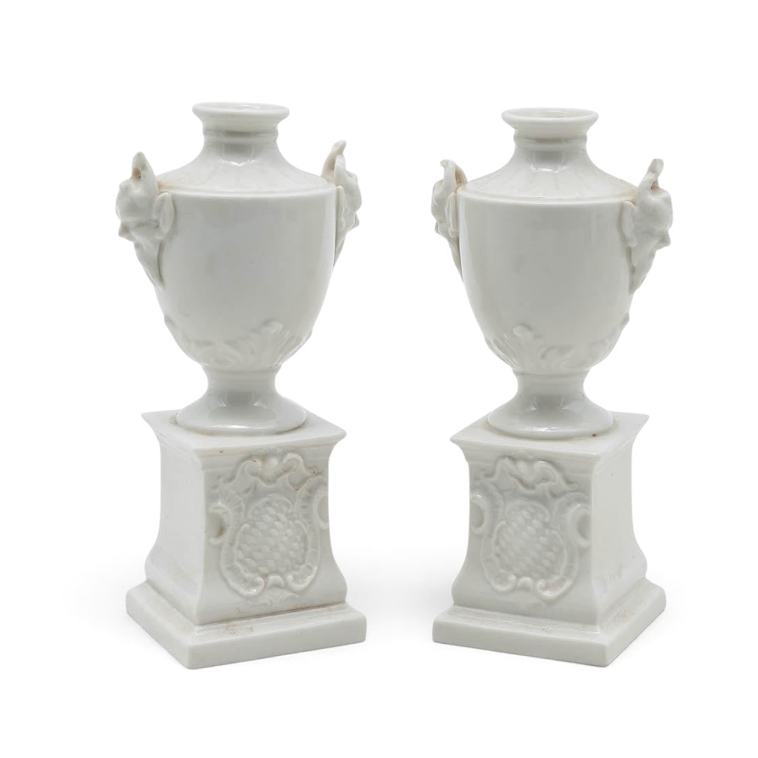Pair Nymphenburg Blanc de Chine Urns (1 of 8)