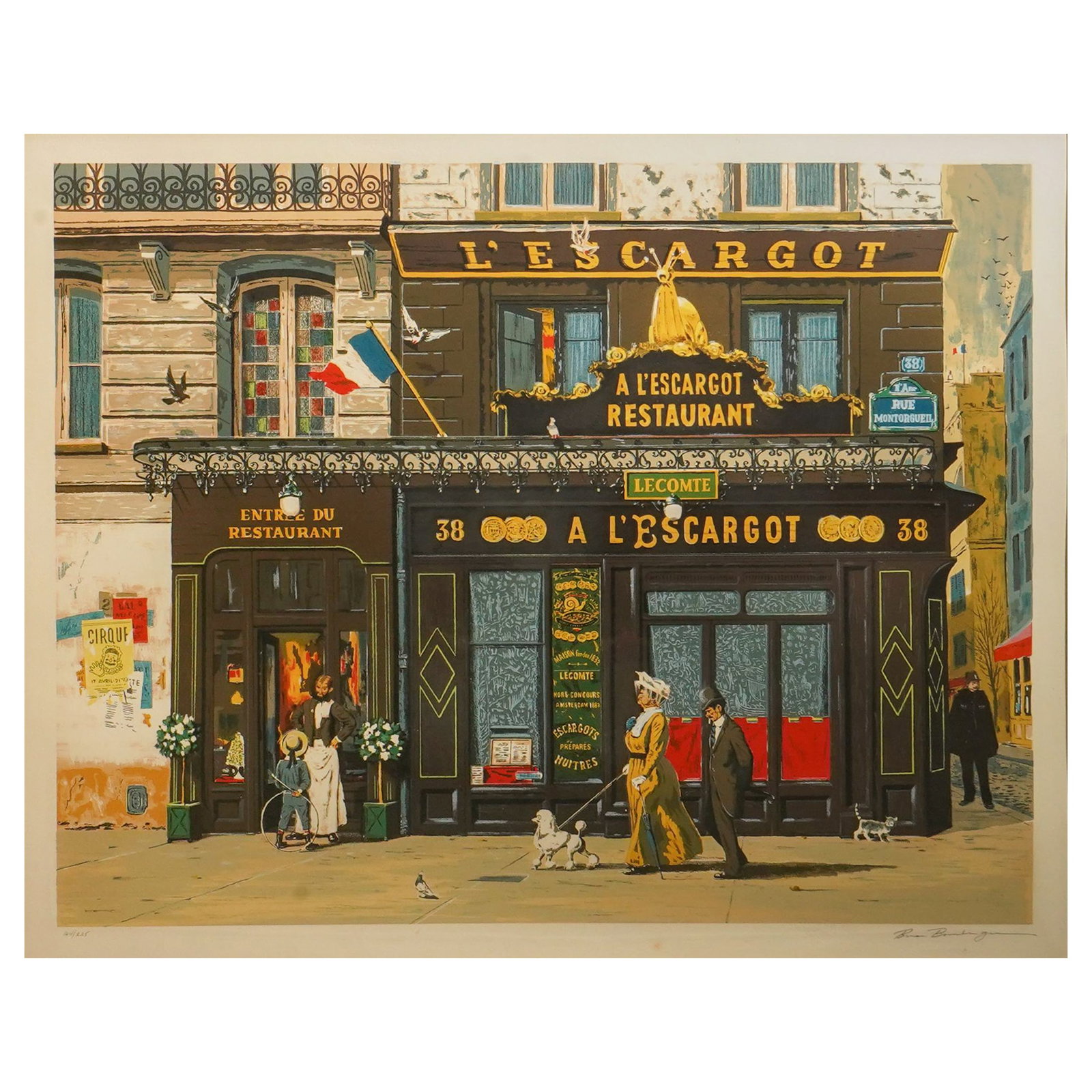 Bruce Bomberger (1918-1980, American) "L'Escargot" Lithograph (1 of 6)