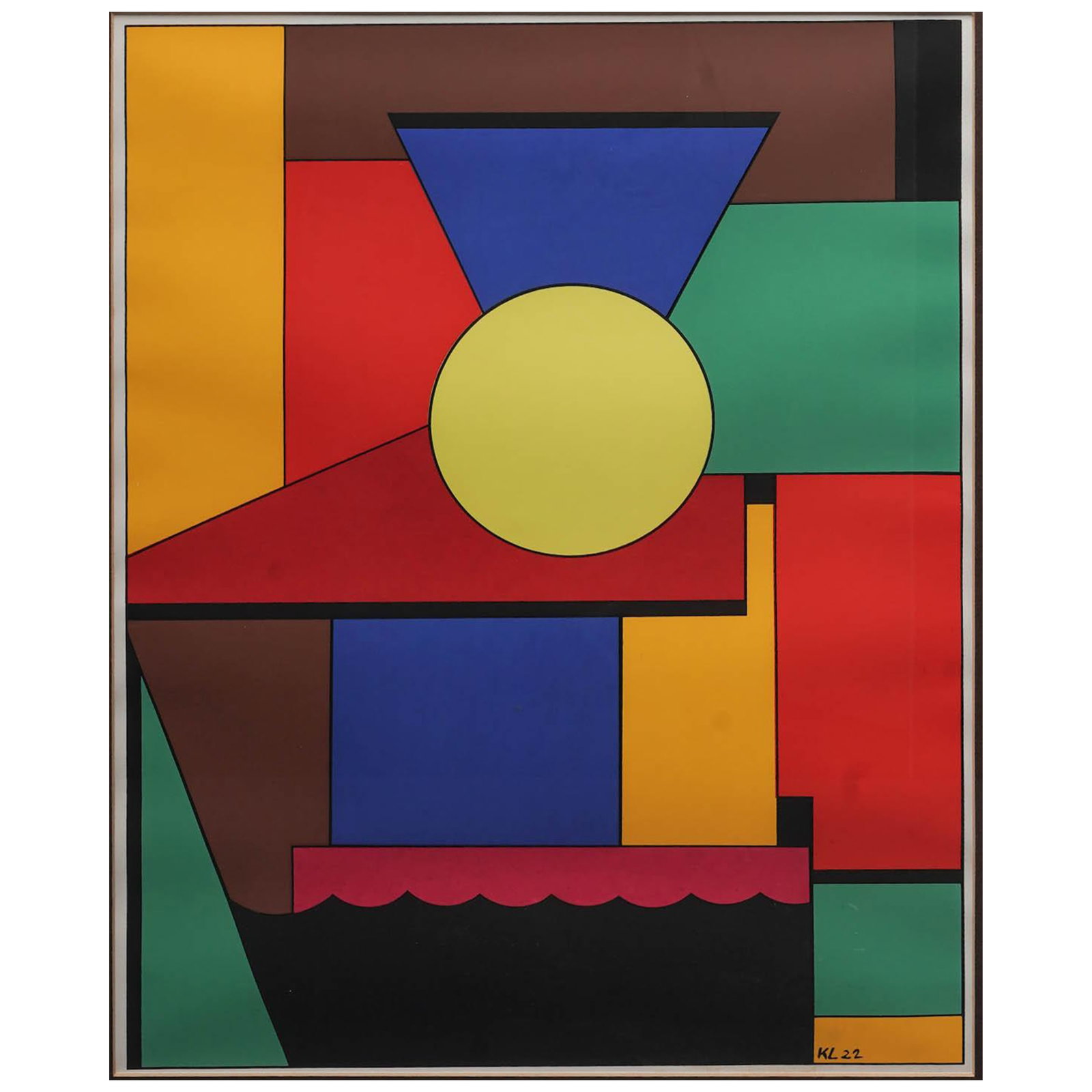 Lajos Kassak (Hungarian, 1887-1967) "Keparchitektura" Screenprint: Lajos Kassak (Hungarian, 1887-1967) "Keparchitektura" Screenprint 20th century This piece is a prominent constructivist screenprint by the Hungarian avant-garde artist and theorist Lajos Kassak (Hunga