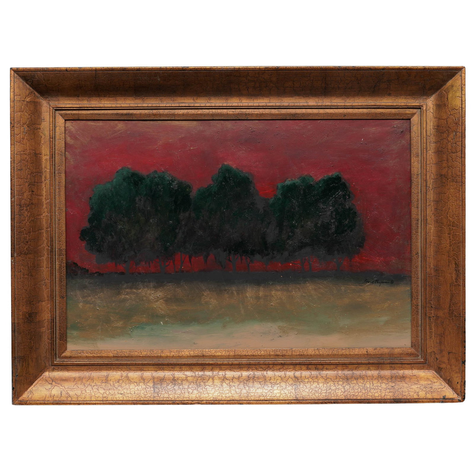 Connie Chapman B (American) 'Iridescent Trees' Oil on Board (1 of 5)