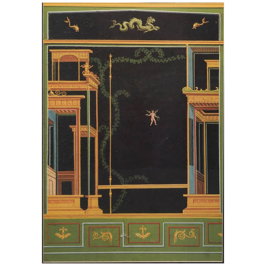 Aaron Ashley Inc. Ancient Pompeian Fresco Collograph Print (1 of 6)