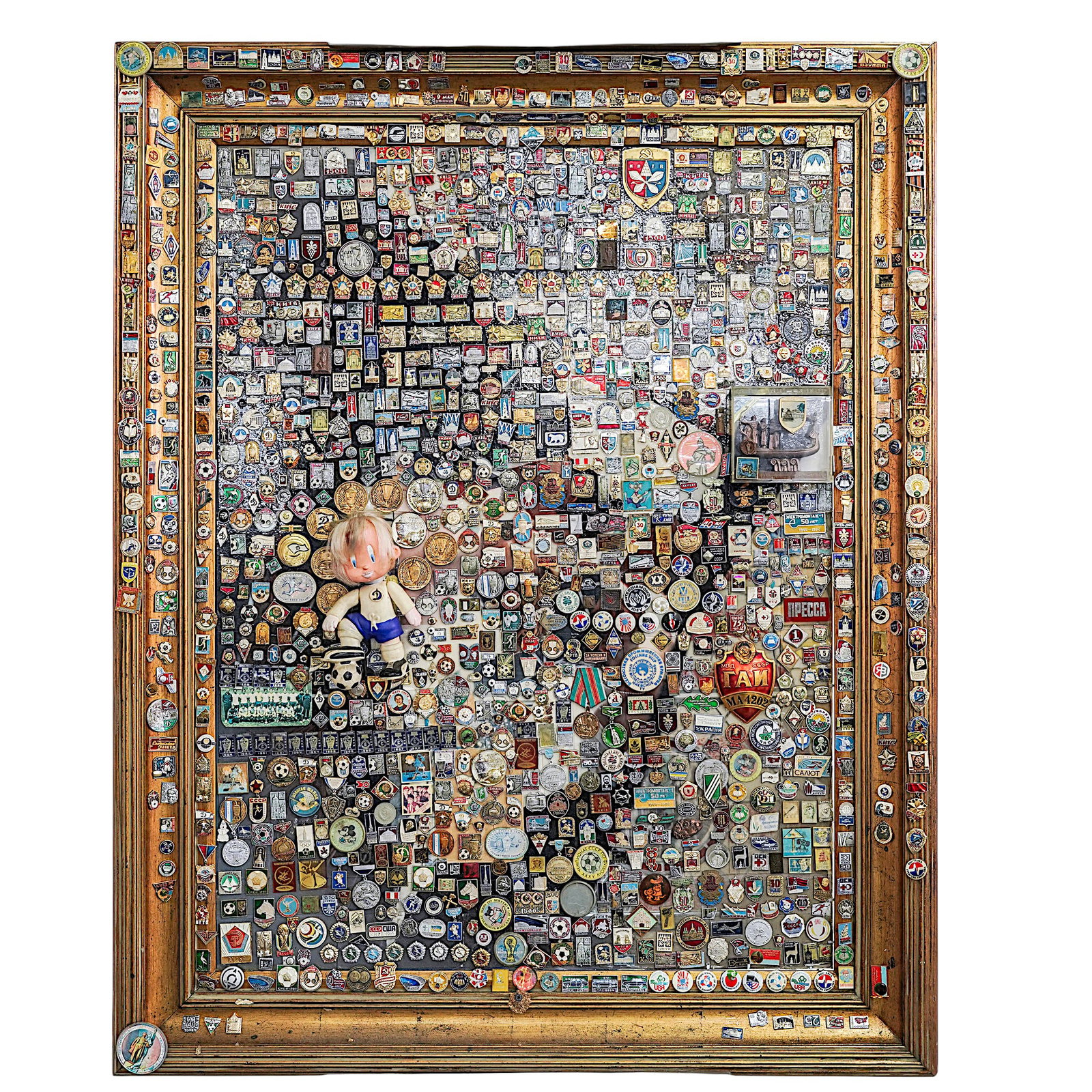 Framed Large Collection of Soviet Pins (1 of 9)