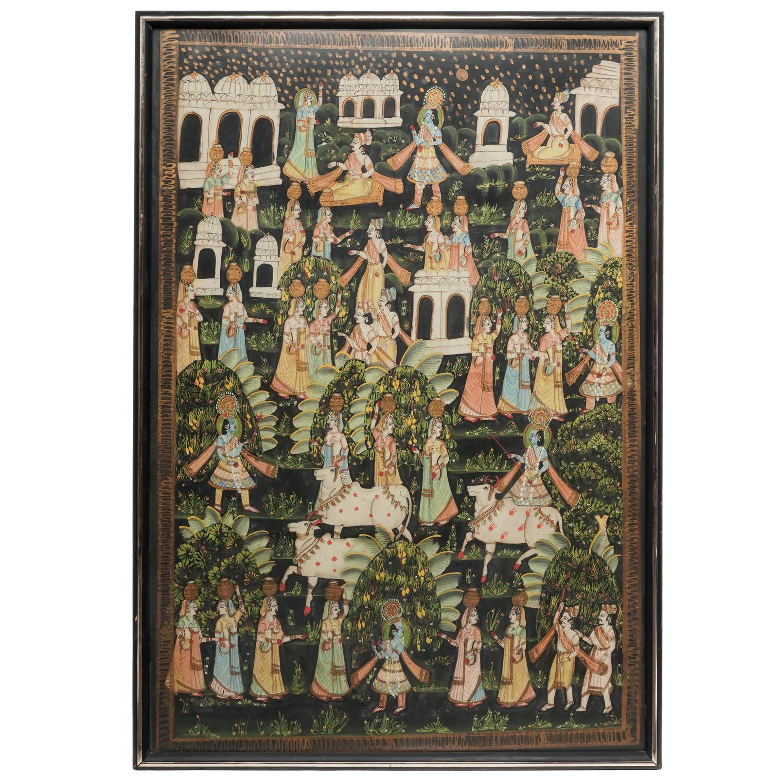 Pichwai Indian Silk Textile Painting (1 of 3)