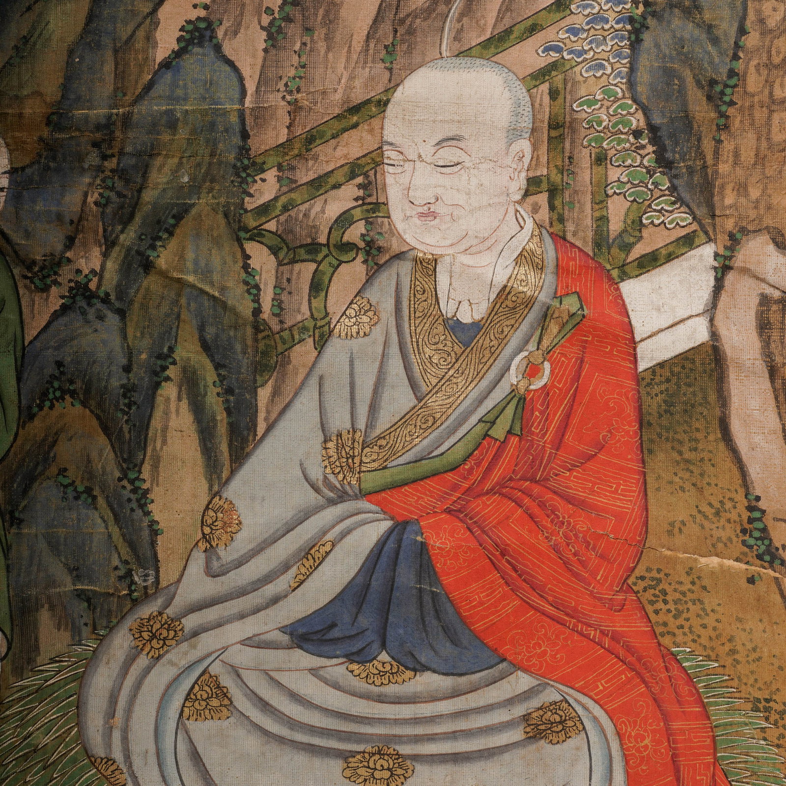 Antique Buddhist Luohan Arhat Scroll - 4