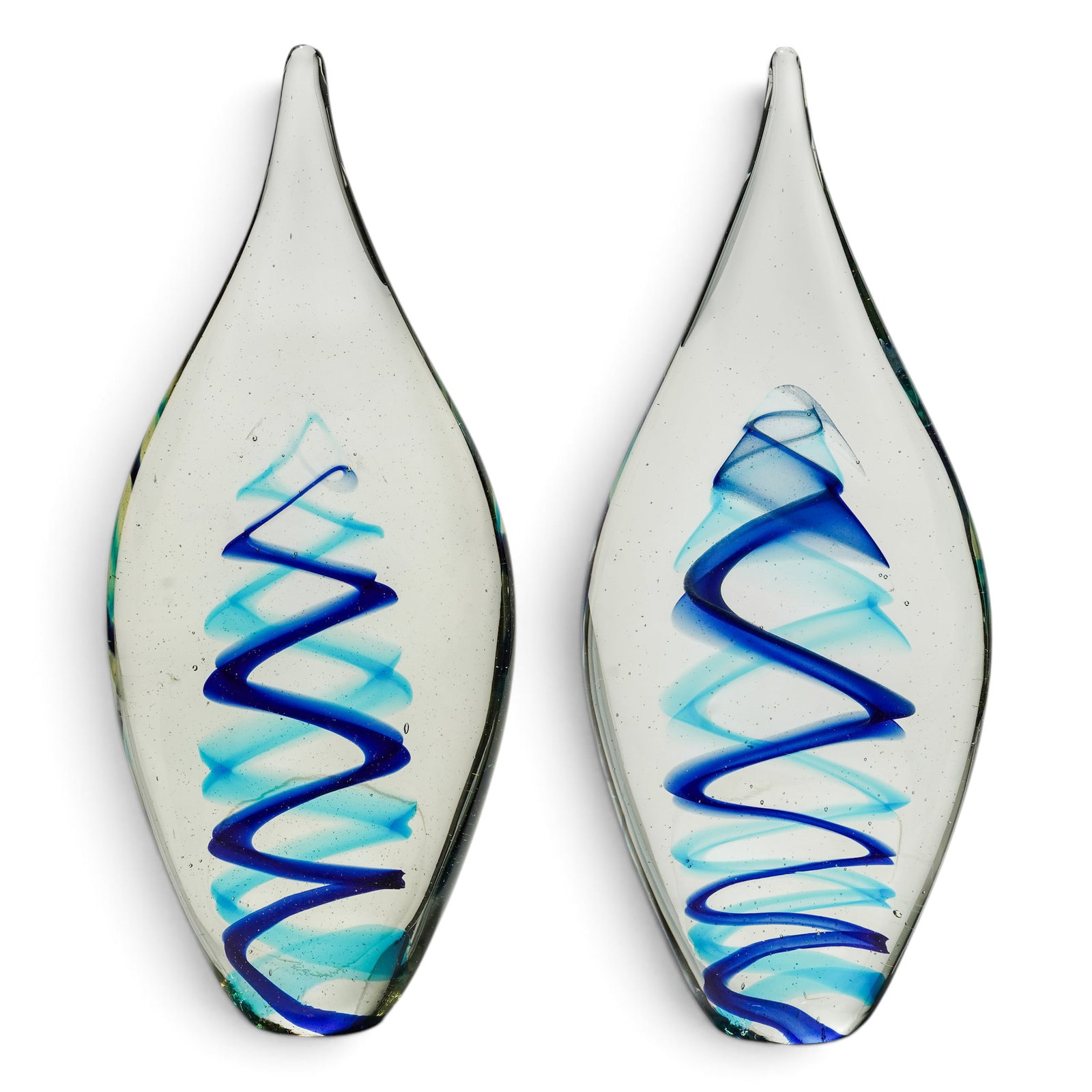 Pair Murano Sommerso Teardrop Glass Sculptures (1 of 6)