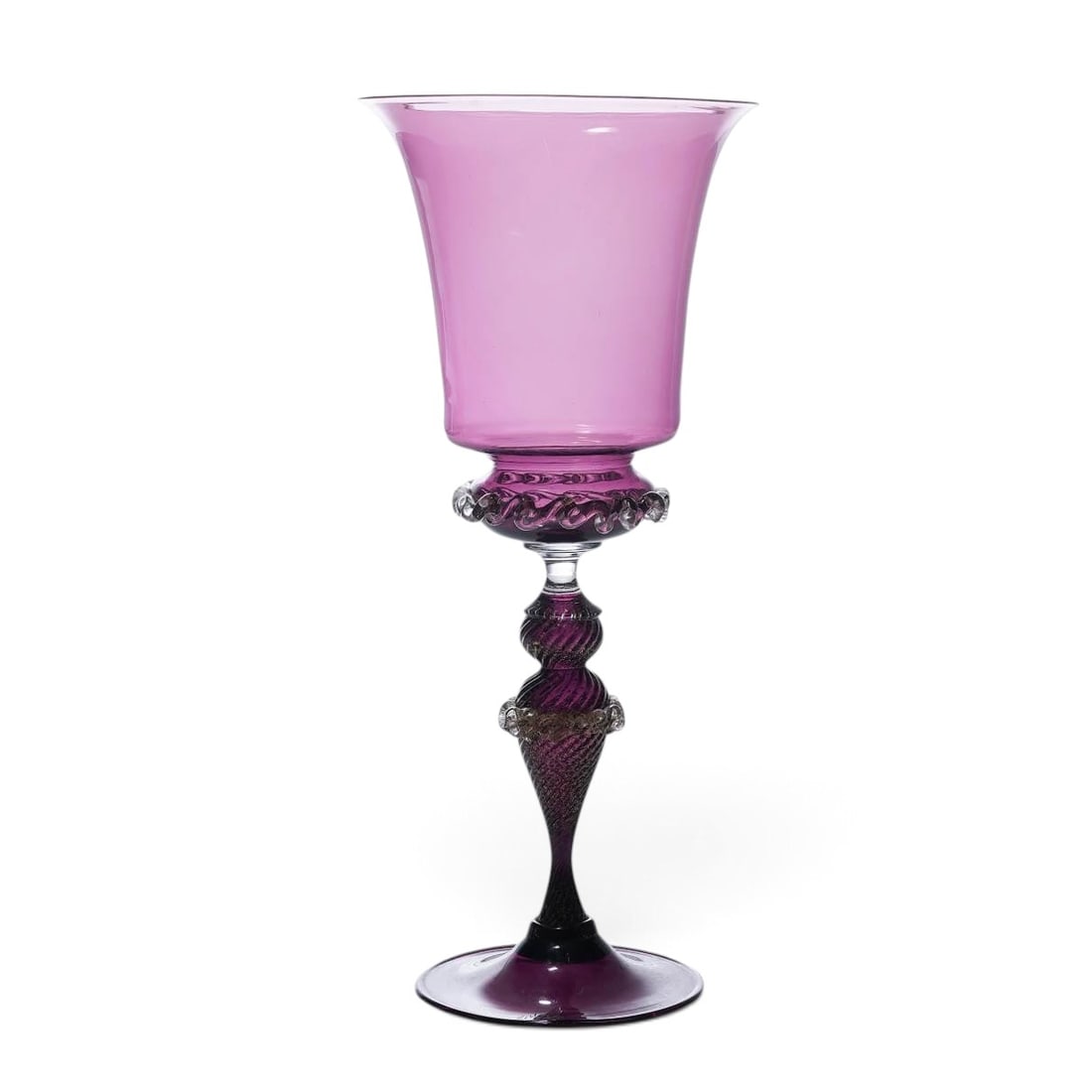 Signed Murano Amethyst Glass Goblet (1 of 7)