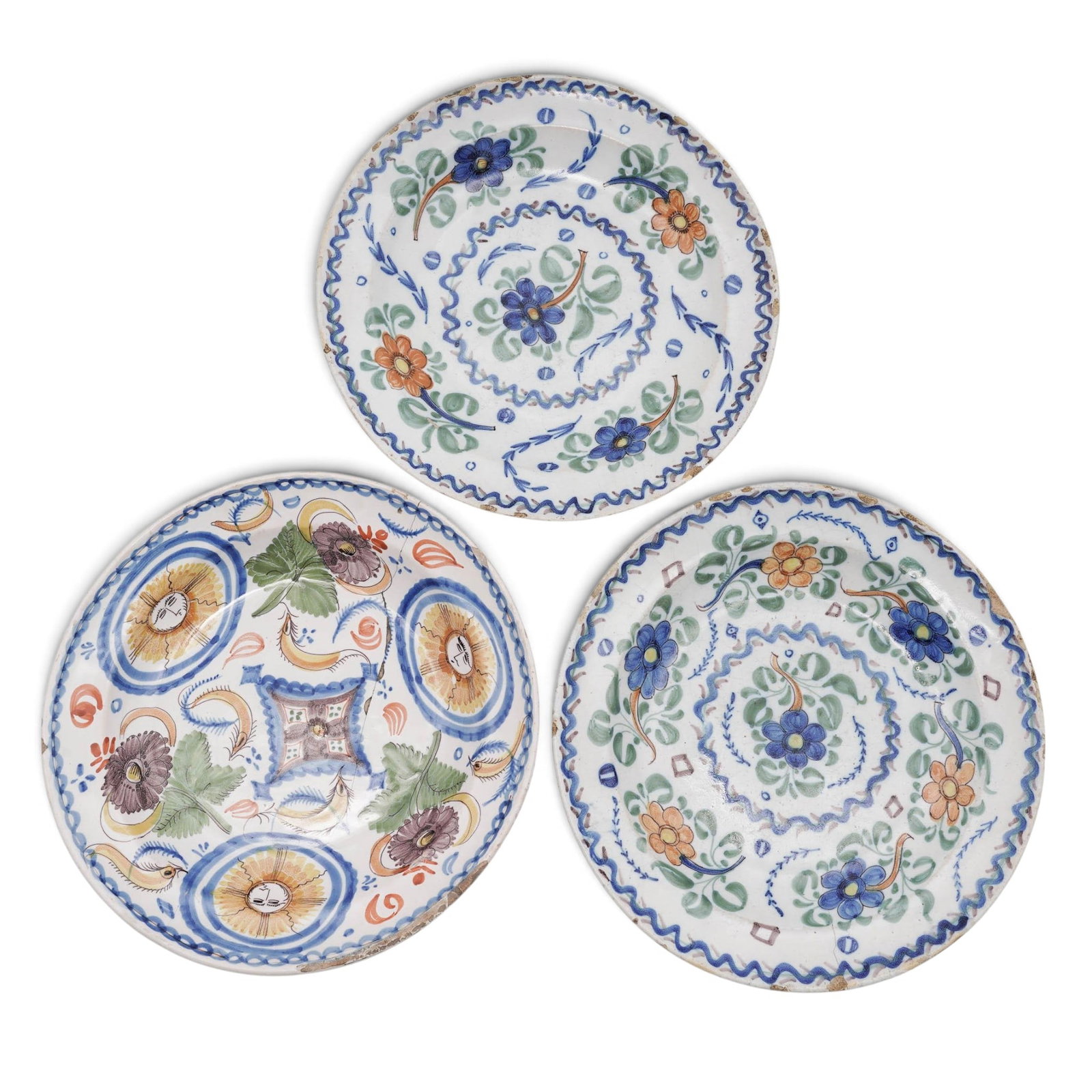 (3 pc) Antique Majolica Chargers (1 of 7)