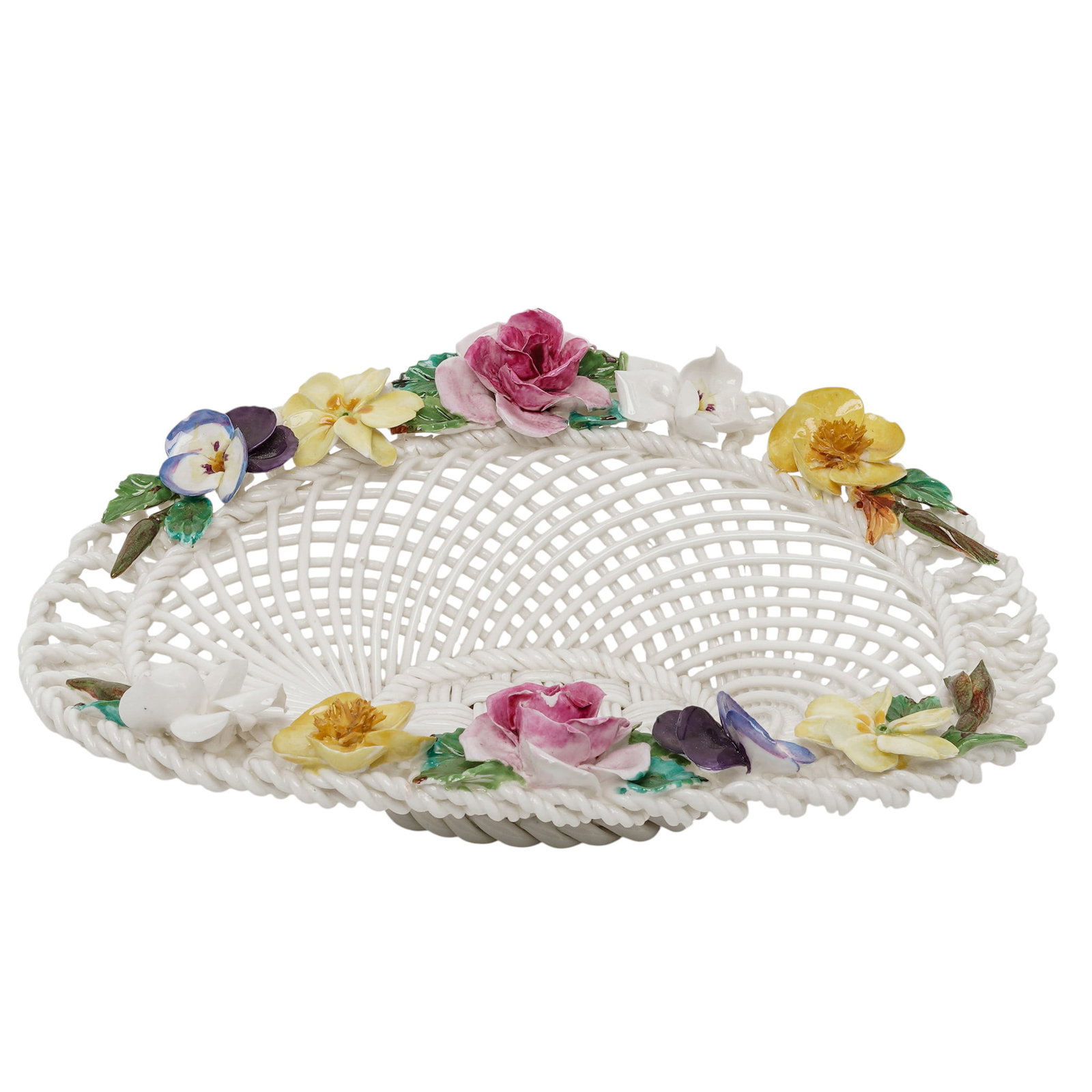Crown Staffordshire Reticulated Porcelain Basket (1 of 6)