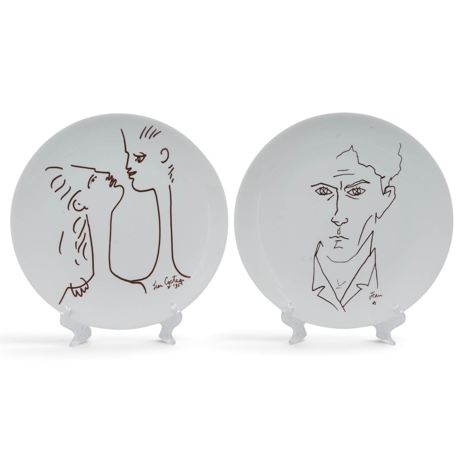 (2 pc) Jean Cocteau x Limoges Porcelain Plates (1 of 7)