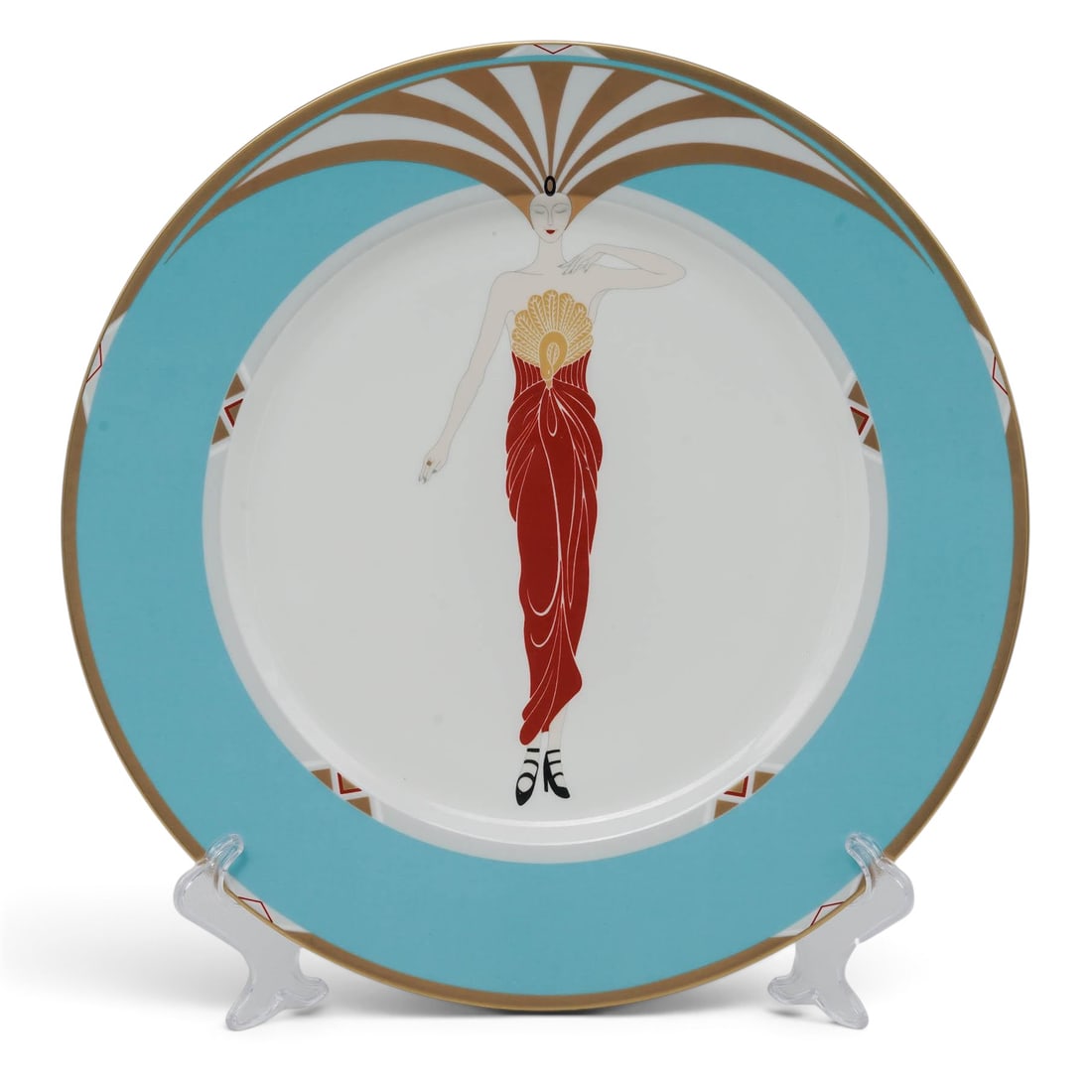 Erte x Mikasa 'Le Soleil Turquoise' Bone China Plate (1 of 4)