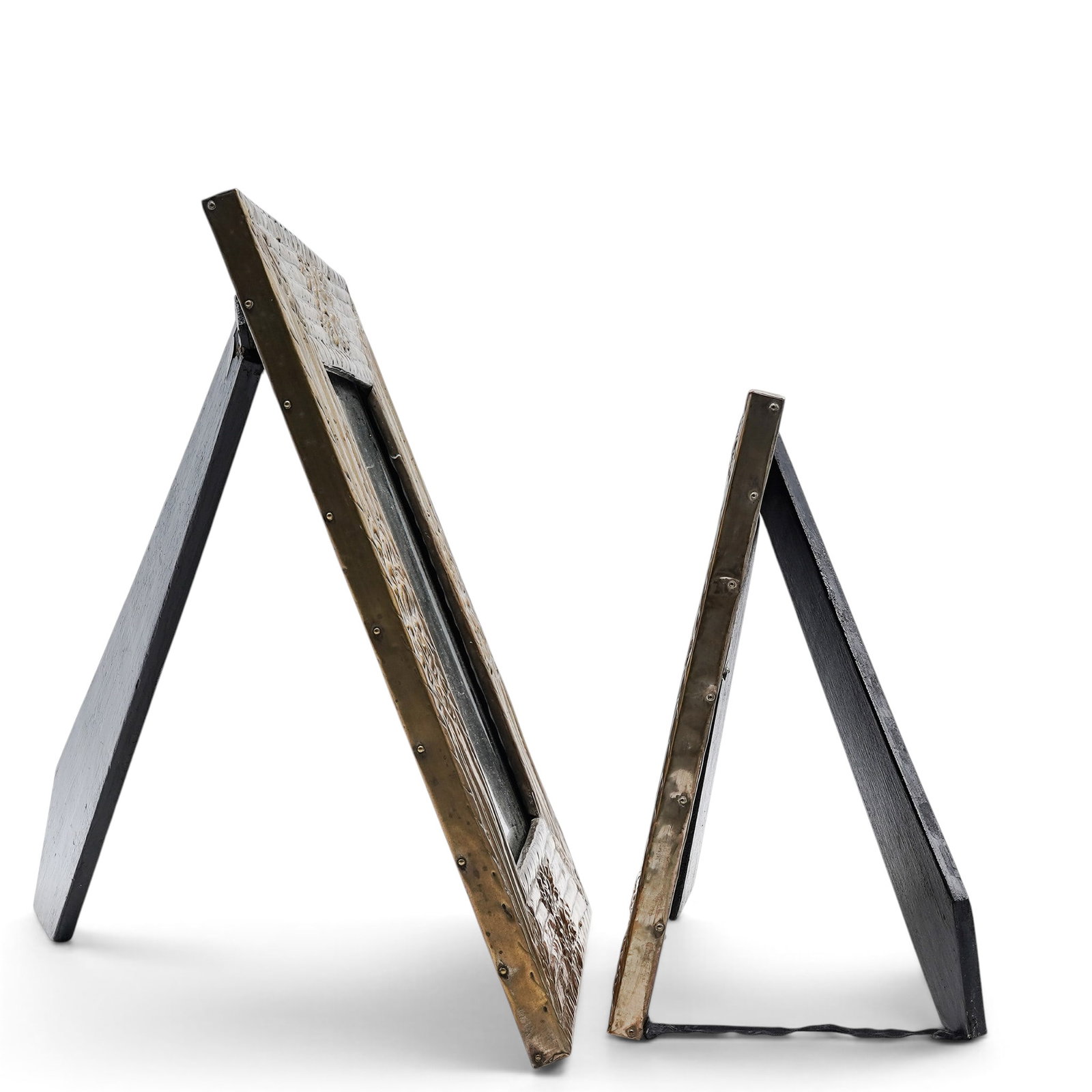 (2 pc) Brass Repousse Picture Frames - 3