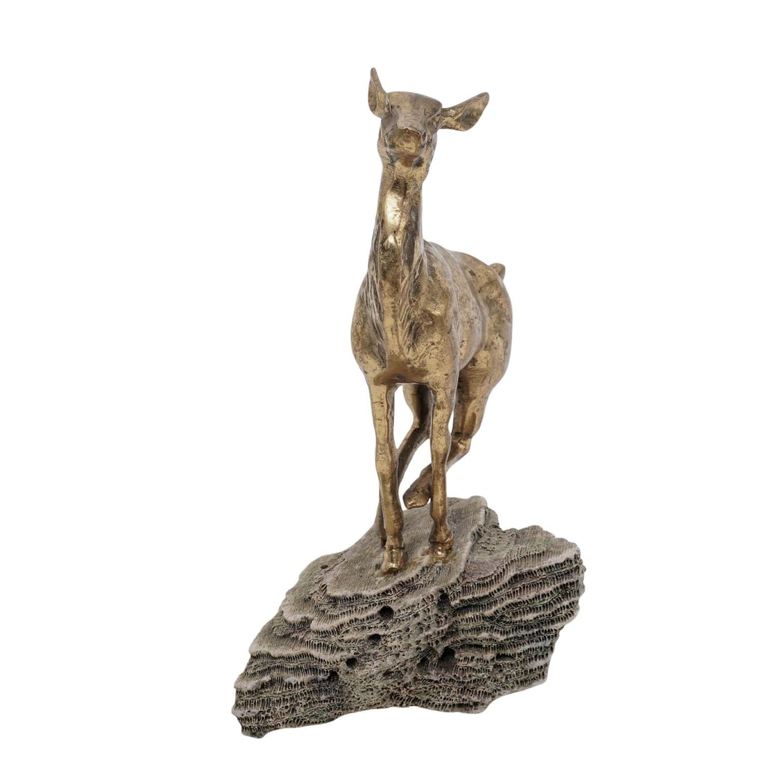 Vintage Solid Brass Deer Figurine - 2
