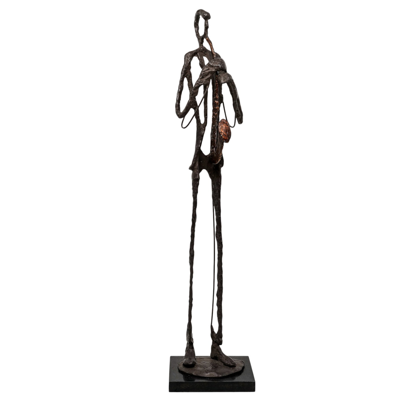Alberto Giacometti Style Brutalist Saxophonist Sculpture (1 of 7)