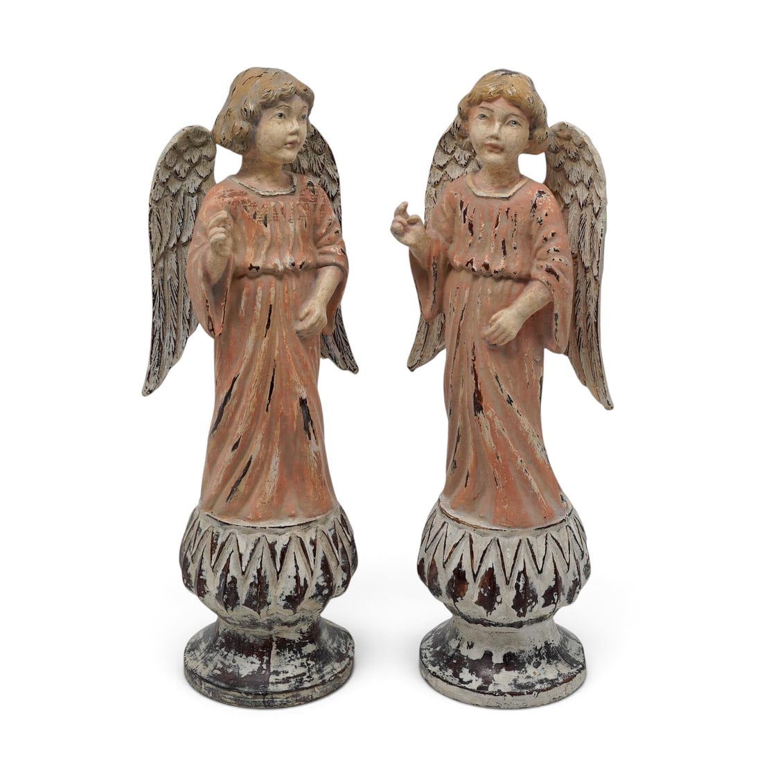 Pair of Vintage Carved Wood Angels (1 of 7)