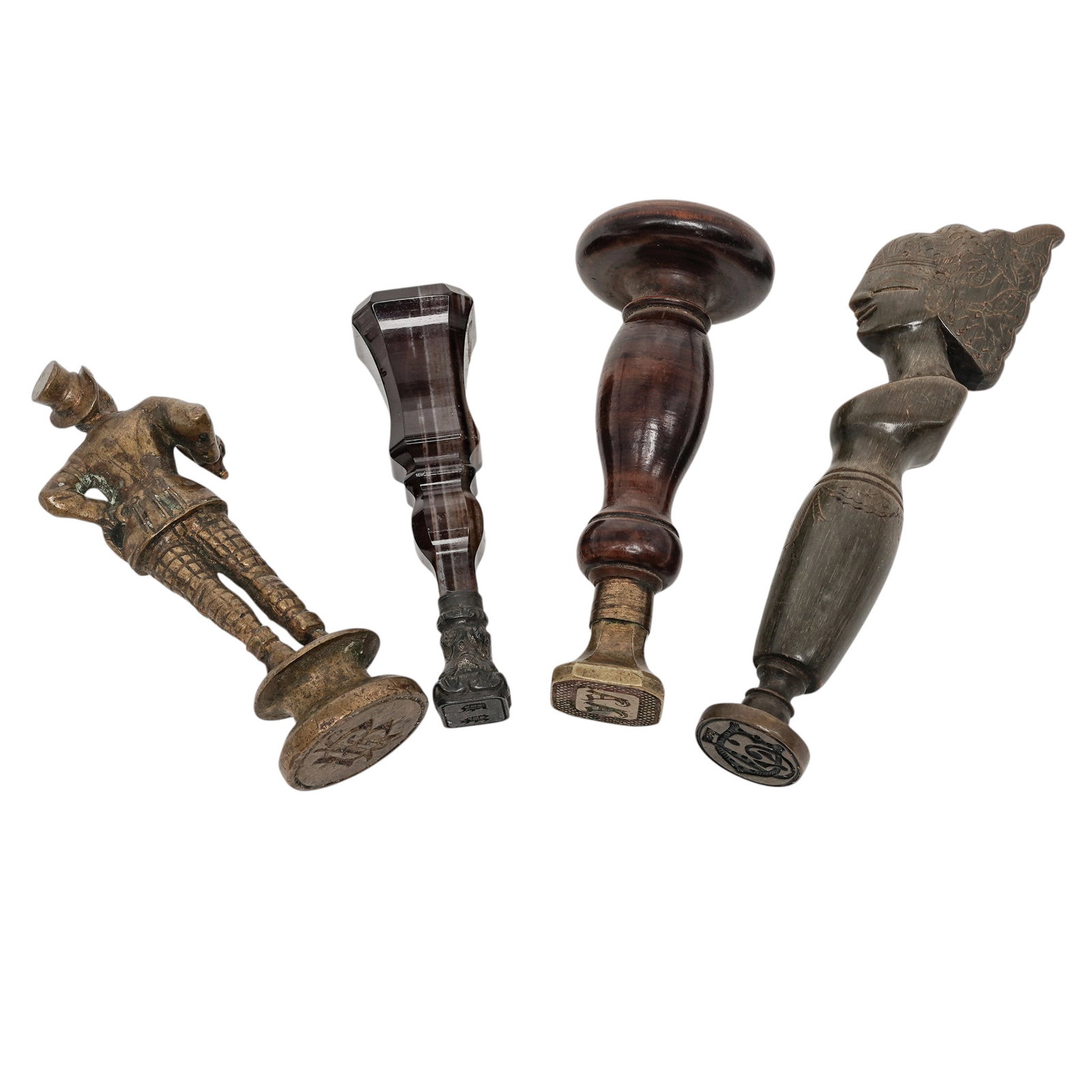 (4 Pc) Vintage Lot of Figural Desk Seal Wax Stamps (1 of 5)