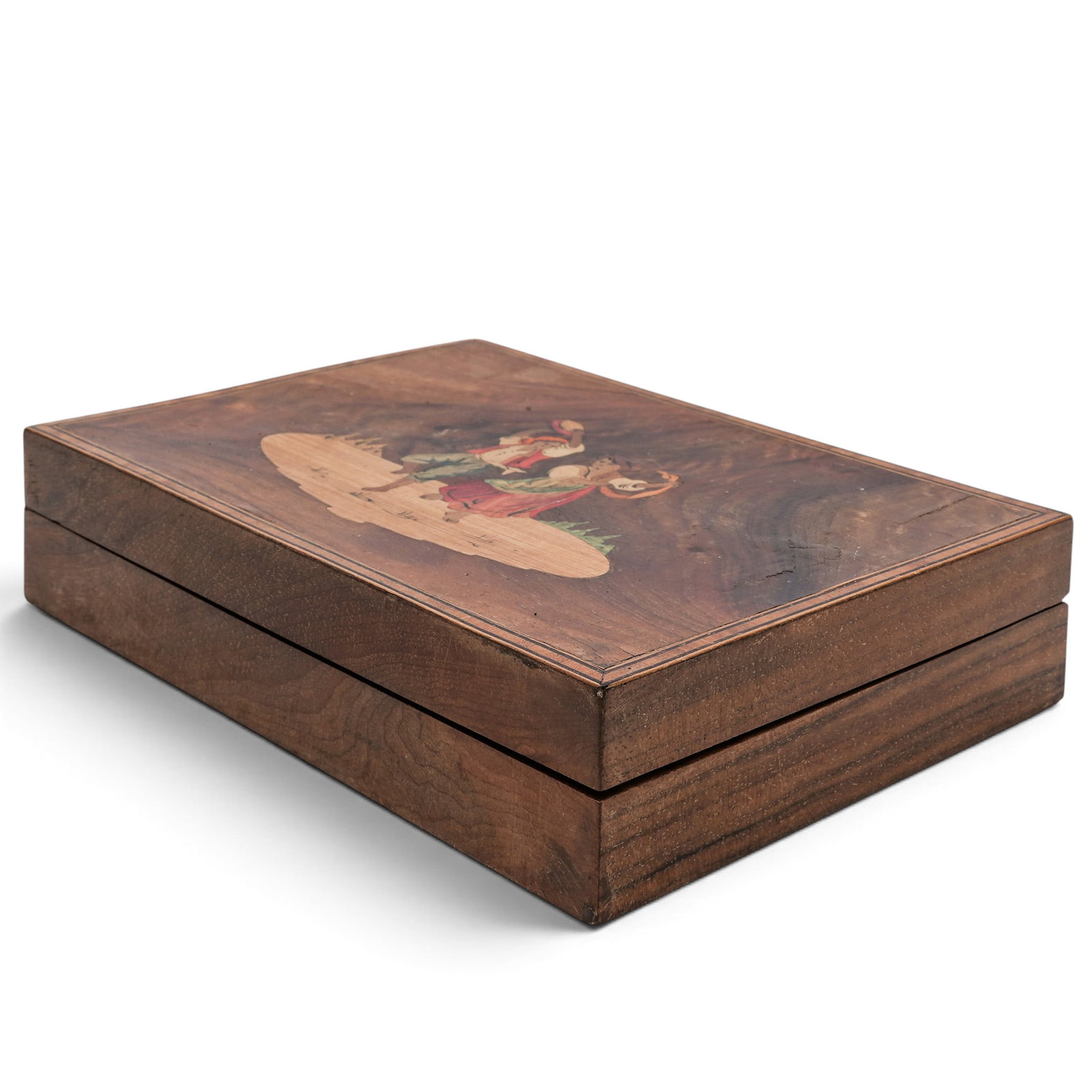 Sorrento Marquetry Neapolitan Dancing Couple Wooden Box (1 of 9)