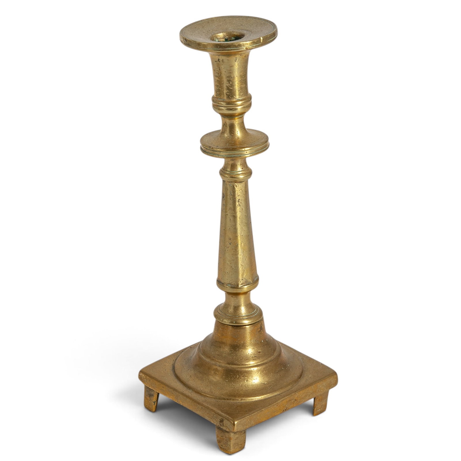 (3 pc) Antique Solid Brass Candlestick Holders - 4