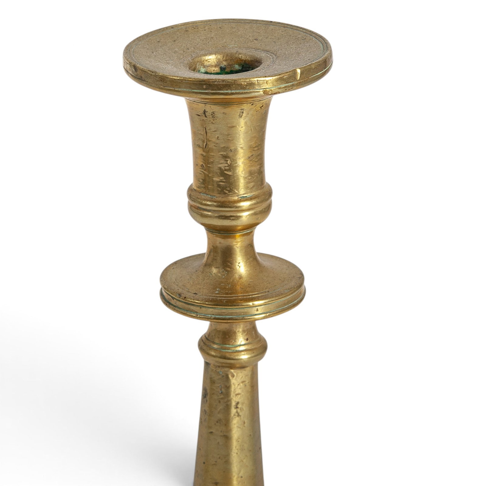 (3 pc) Antique Solid Brass Candlestick Holders - 5