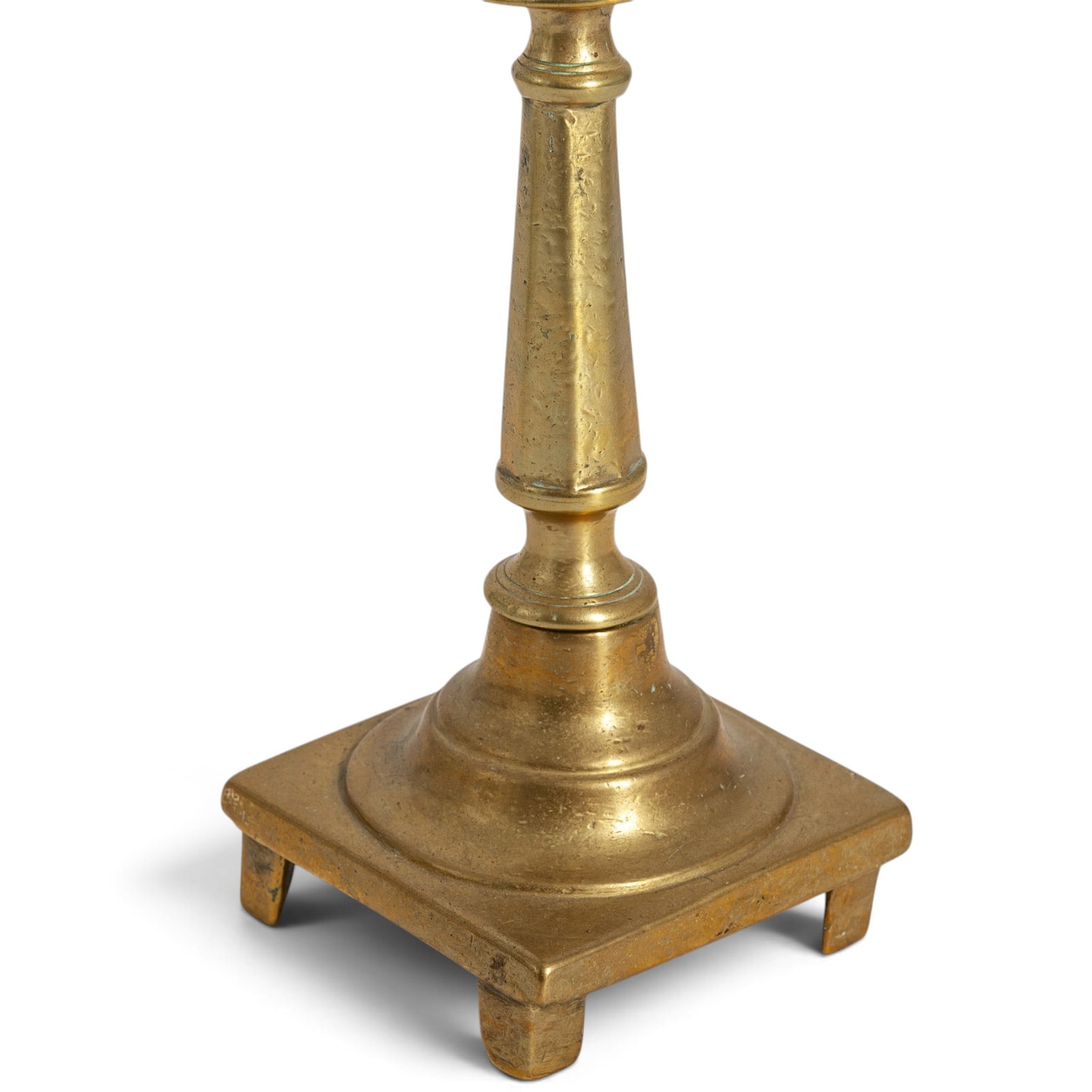 (3 pc) Antique Solid Brass Candlestick Holders - 6