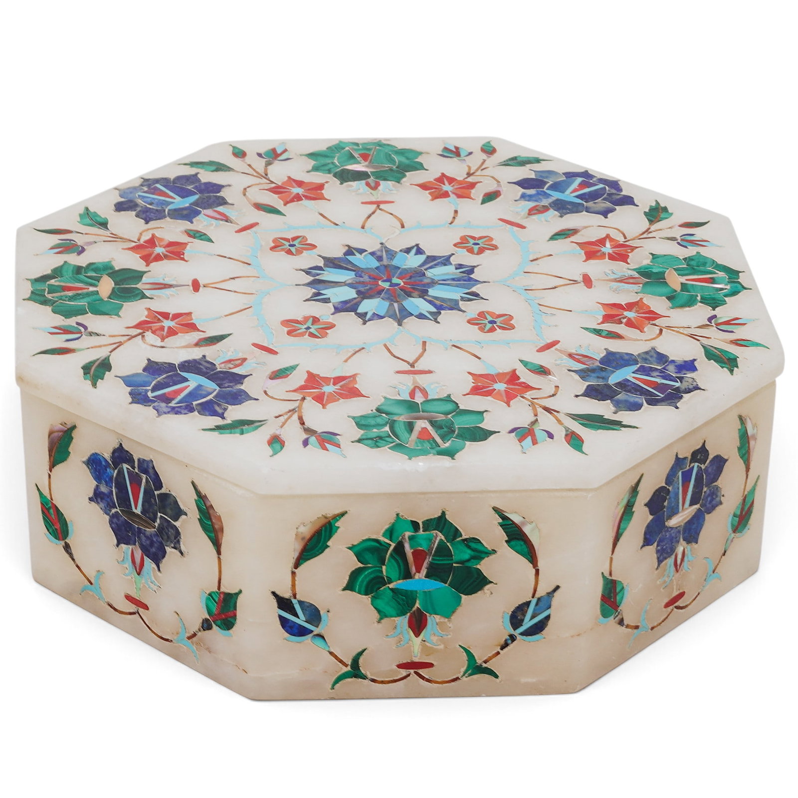 C.C.I.C Indian Marble Inlay Trinket Box - 3