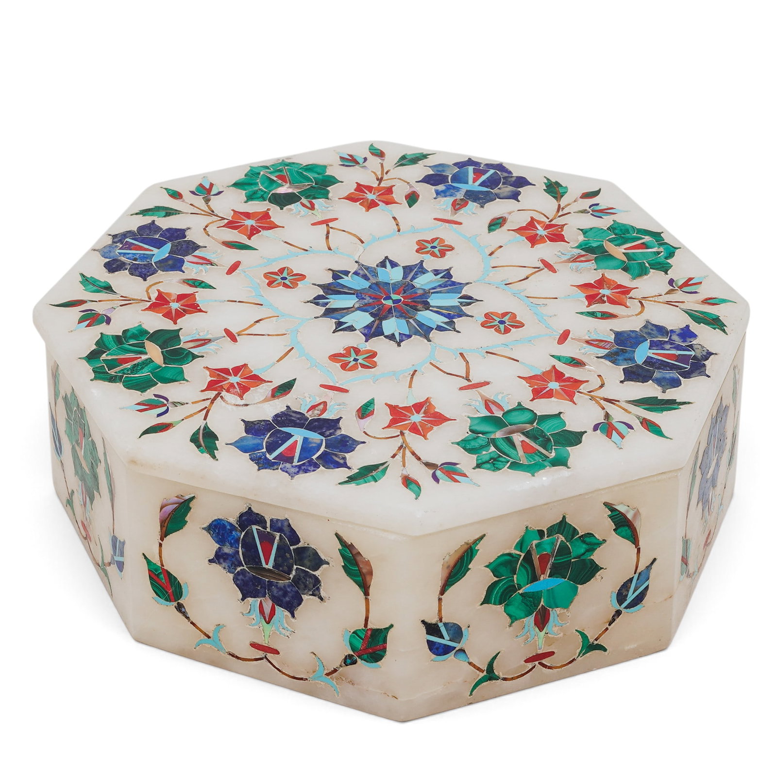 C.C.I.C Indian Marble Inlay Trinket Box - 4
