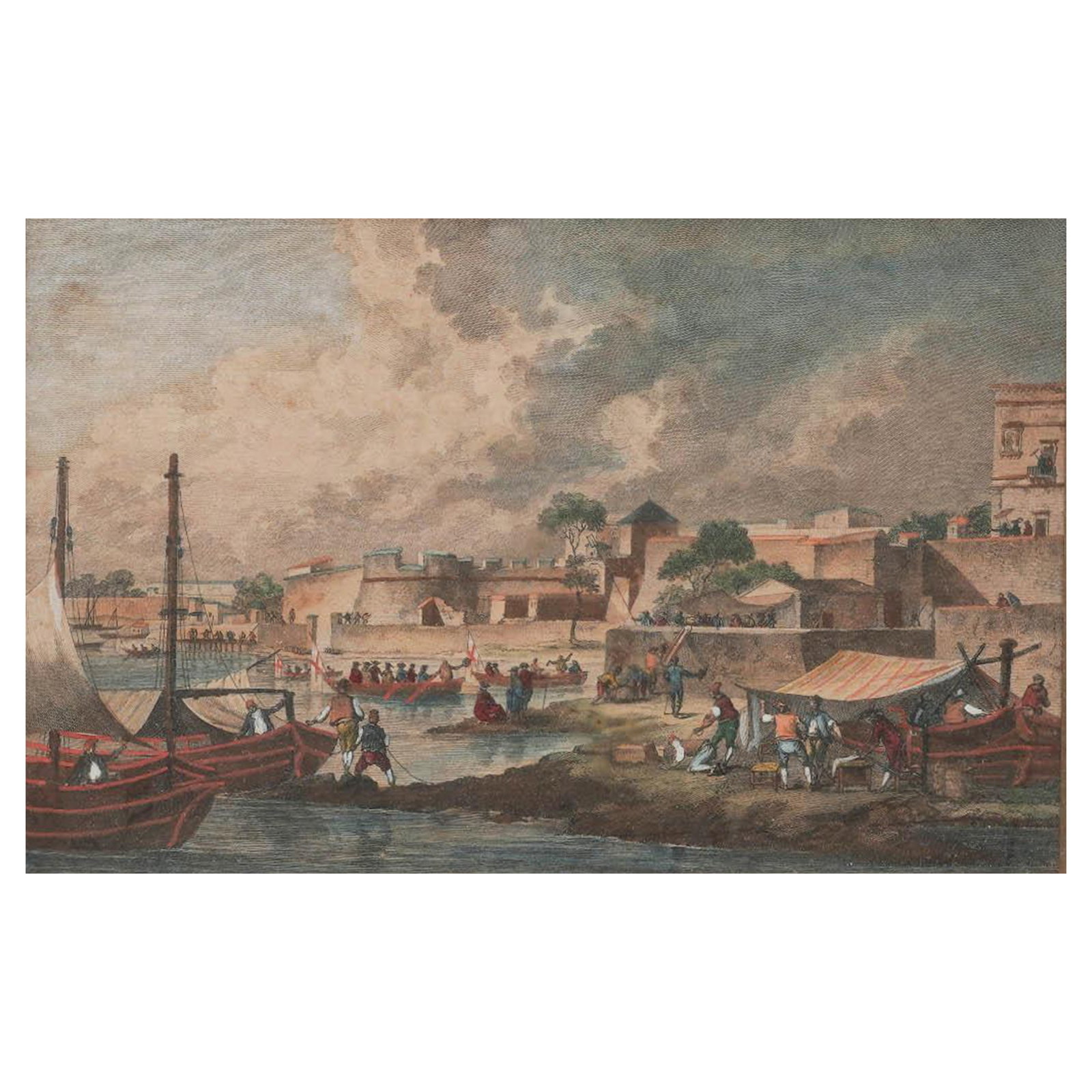 After Jean Claude Richard de Saint-Non (French, 1727-1791) Hand Colored Engraving (1 of 4)