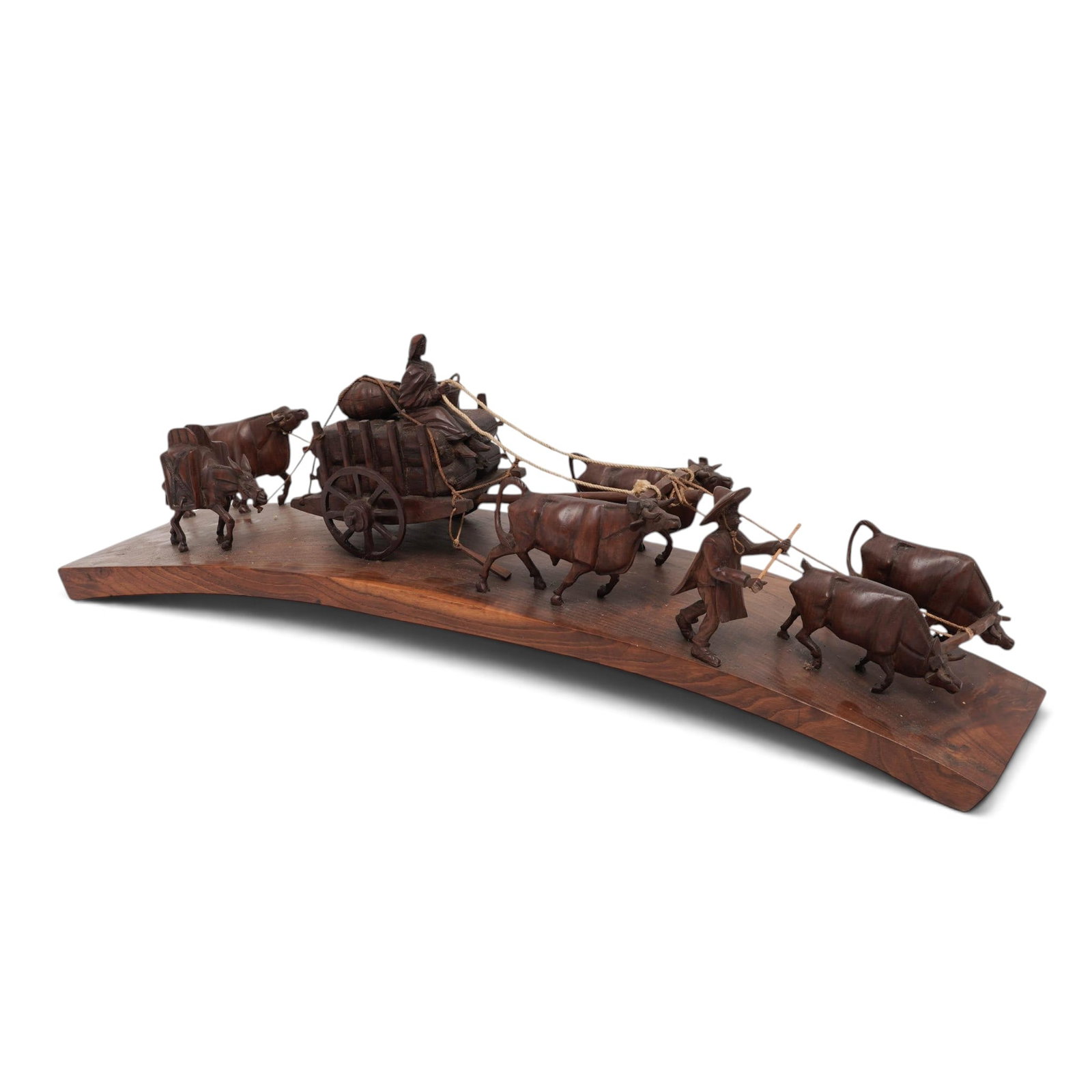 Large Wooden Ox Cart Sculpture (1 of 11)