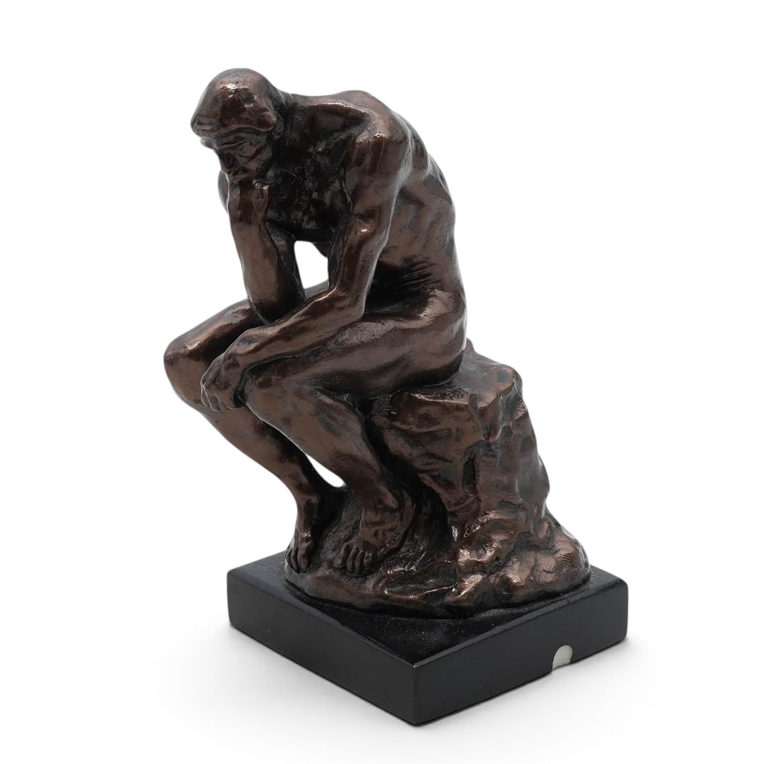 Alva Studios "The Thinker" Bronzed Plaster Sculpture: Alva Studios "The Thinker" Bronzed Plaster Sculpture 1993, USA Alva Studios bronzed plaster sculpture of Rodin’s The Thinker, depicting the iconic seated figure in a contemplative pose. Finished in 