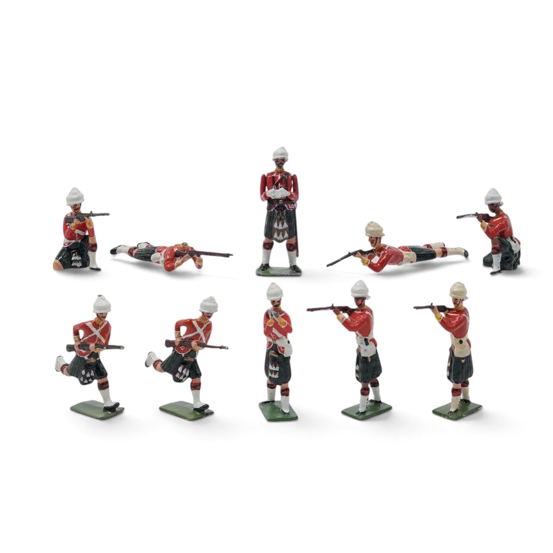 (10 pc) W. Britains Queen's Own Cameron Highlanders Soldier Figurines (1 of 6)