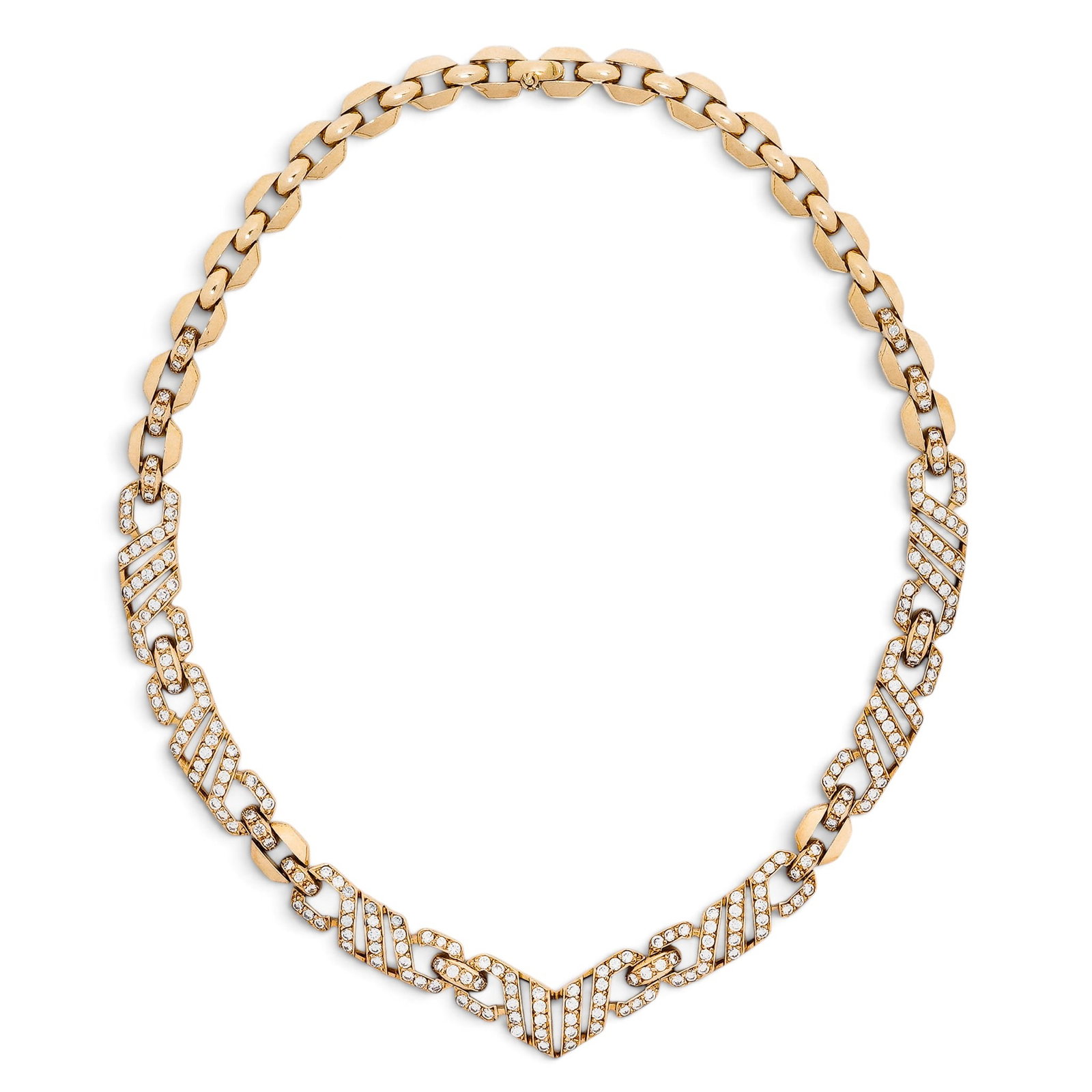 18K Gold & Diamond Link Necklace (1 of 7)